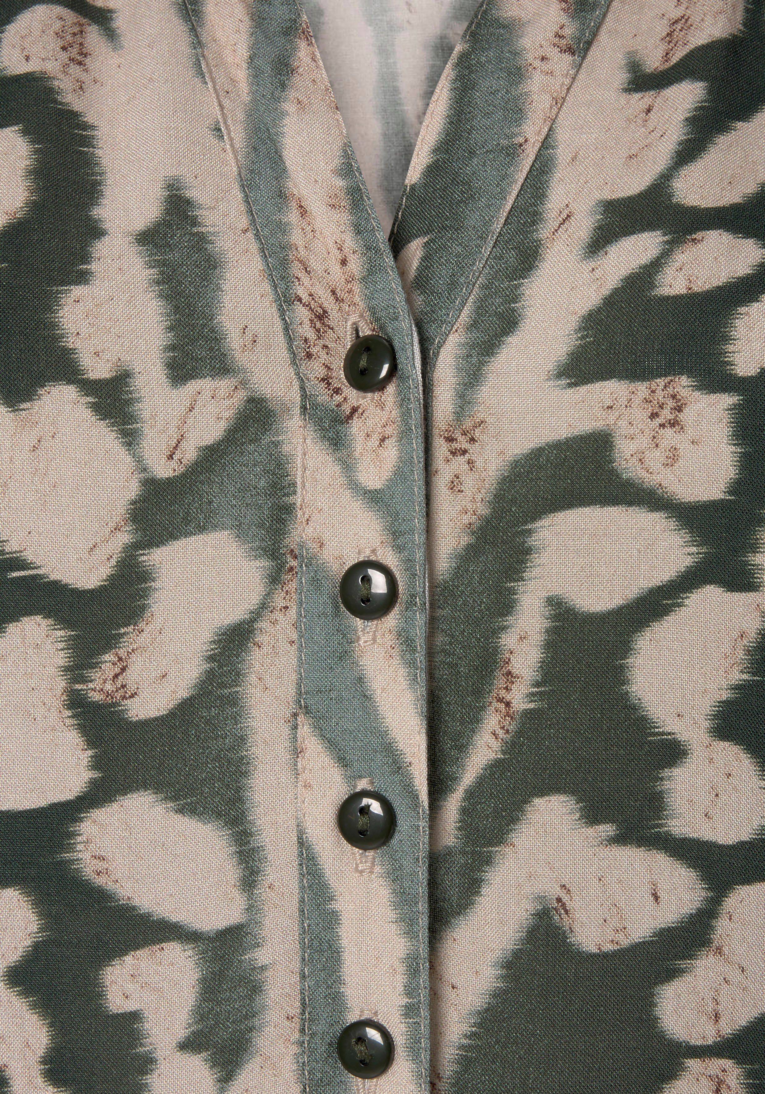 LASCANA Maxikleid mit Animalprint und kurzer Knopfleiste Elegantes Sommerkleid aus Webware, Strandkleid,Druckkleid, Tunikakleid
