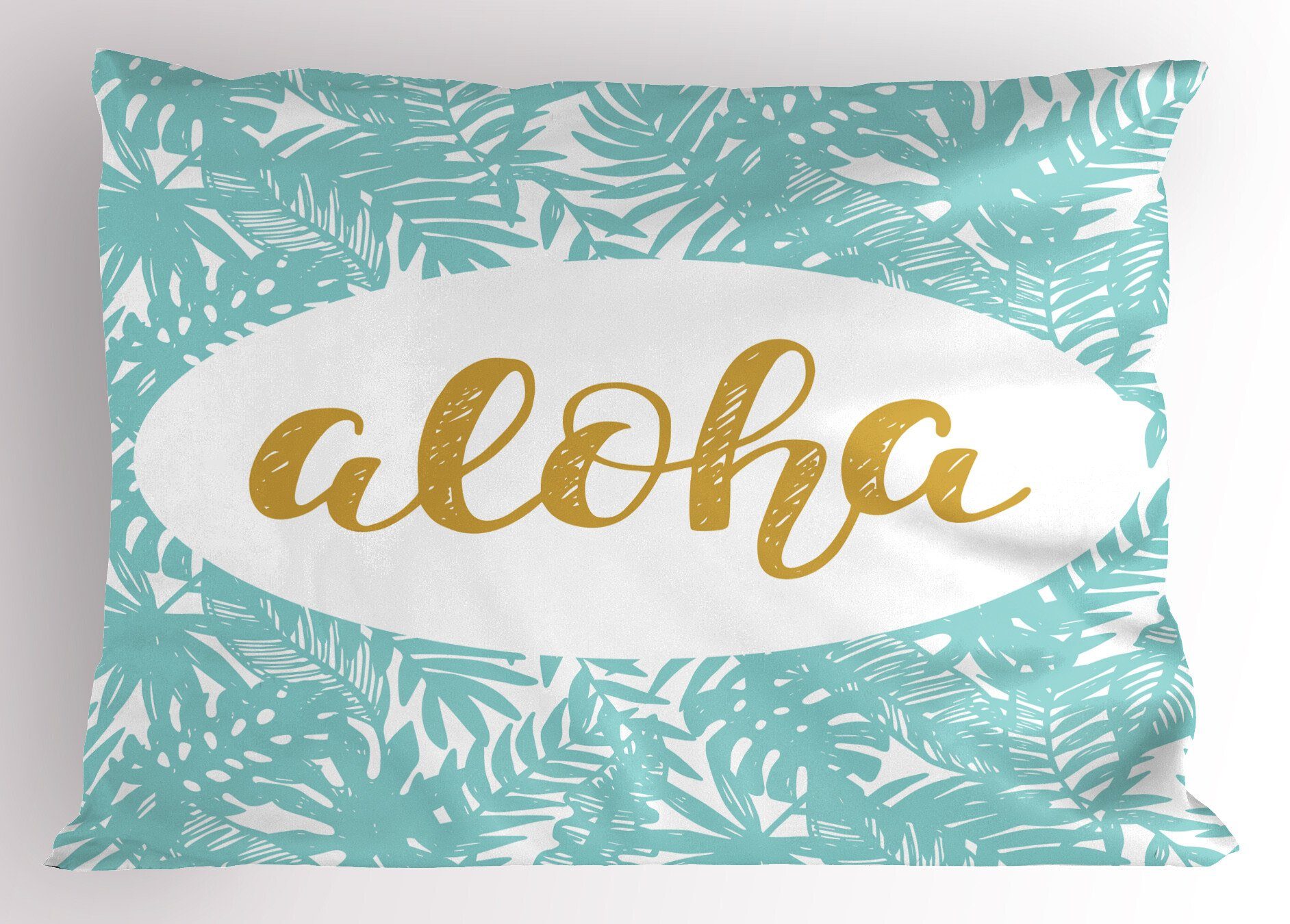 Aloha Abakuhaus Blätter mit Gedruckter (1 Palme Size Dekorativer Kopfkissenbezug, Stück), Formulierung Queen Kissenbezüge