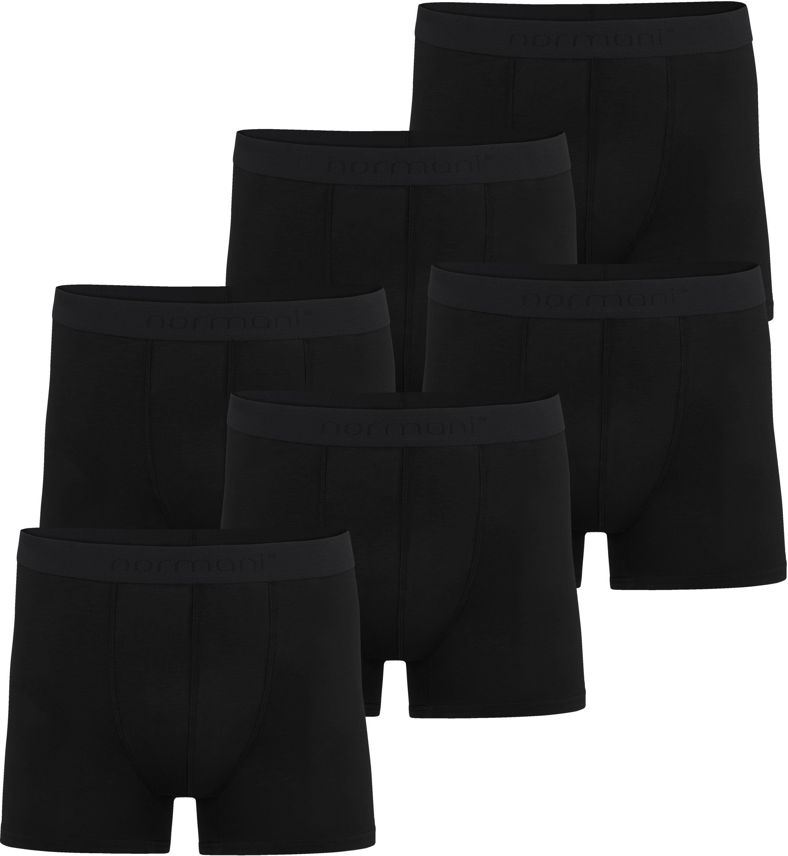 normani Boxershorts 6 Herren Boxershorts aus Bambus-Viskose Cubao Unterhosen für Männer aus weicher Viskose Schwarz