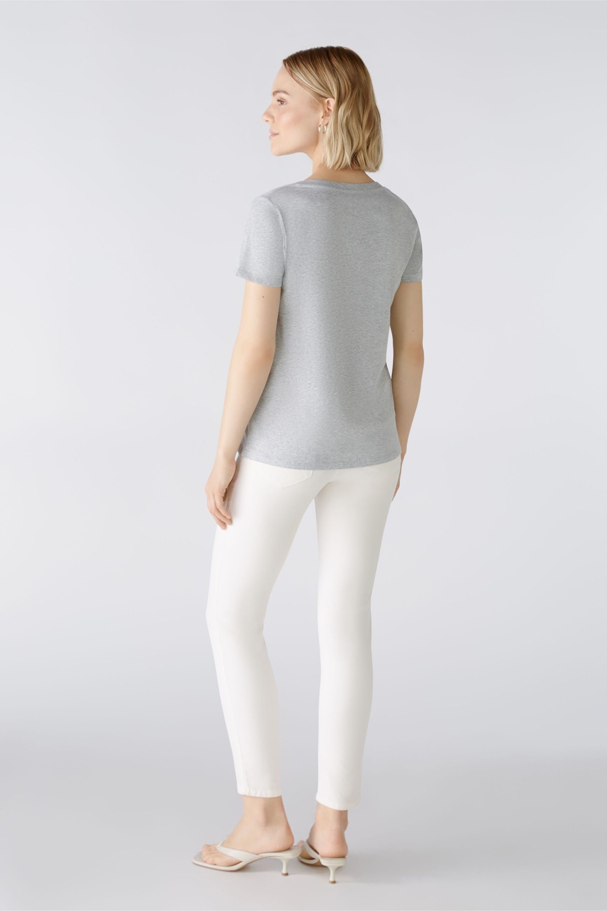 Oui T-Shirt T-Shirt CARLI Bio-Baumwolle light 100% grey