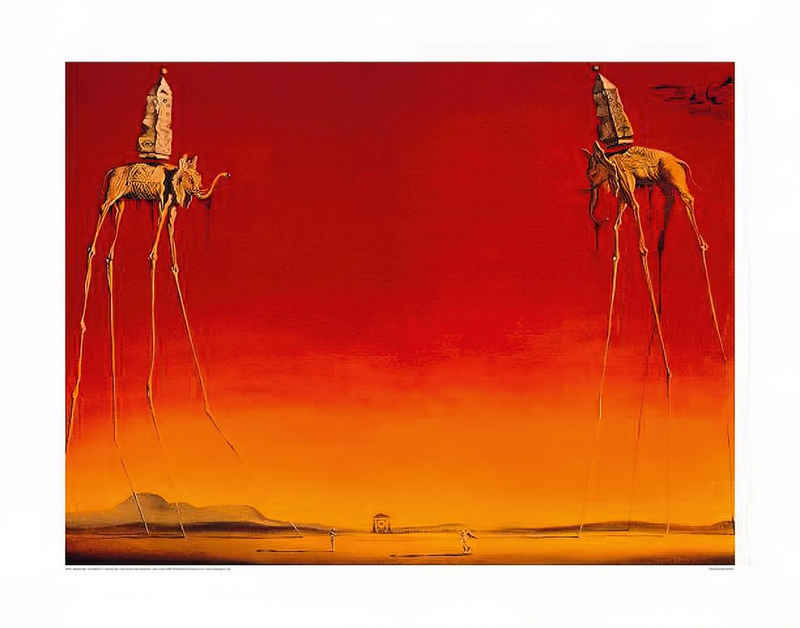Close Up Kunstdruck Salvador Dali Kunstdruck Les Elephants 80 x 60 cm