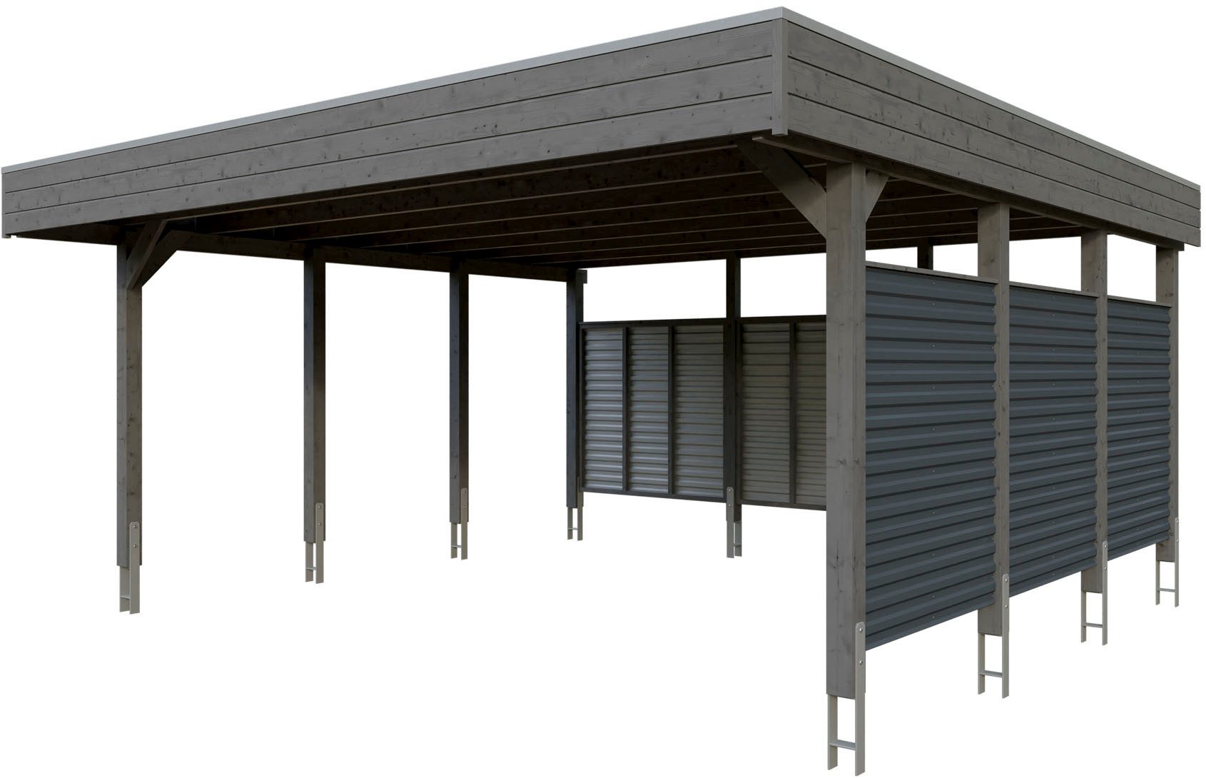 Skanholz Doppelcarport Friesland Set 13, BxT: 557x555 cm, 254 cm Einfahrtshöhe