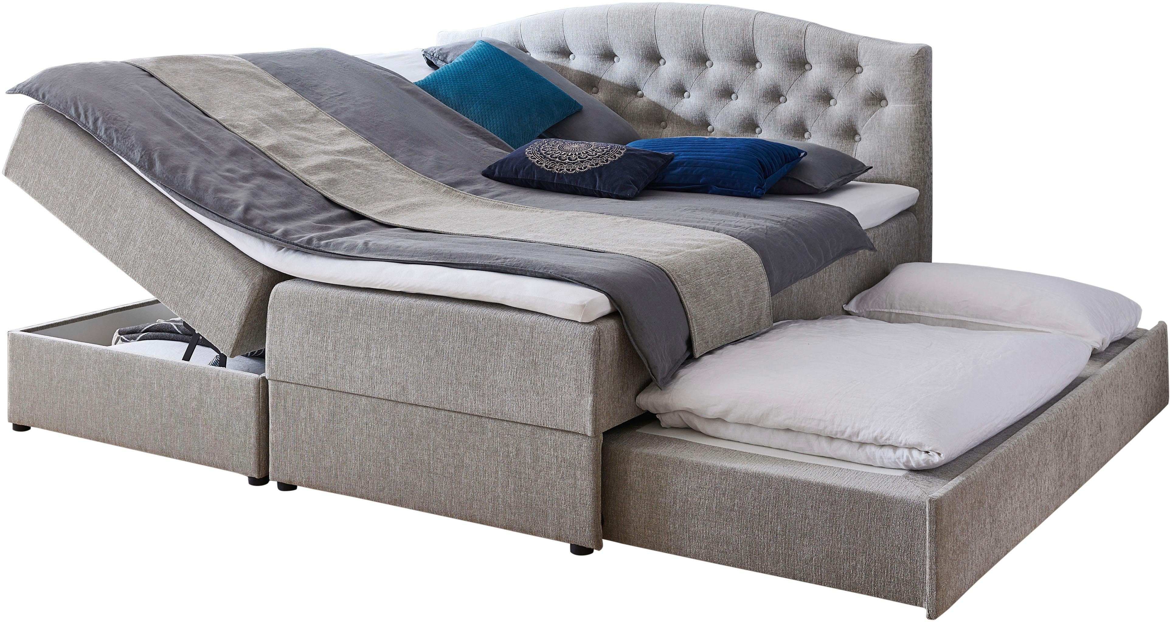 ATLANTIC home collection Boxspringbett Lotte, mit Topper, Bettkasten und Gästebett