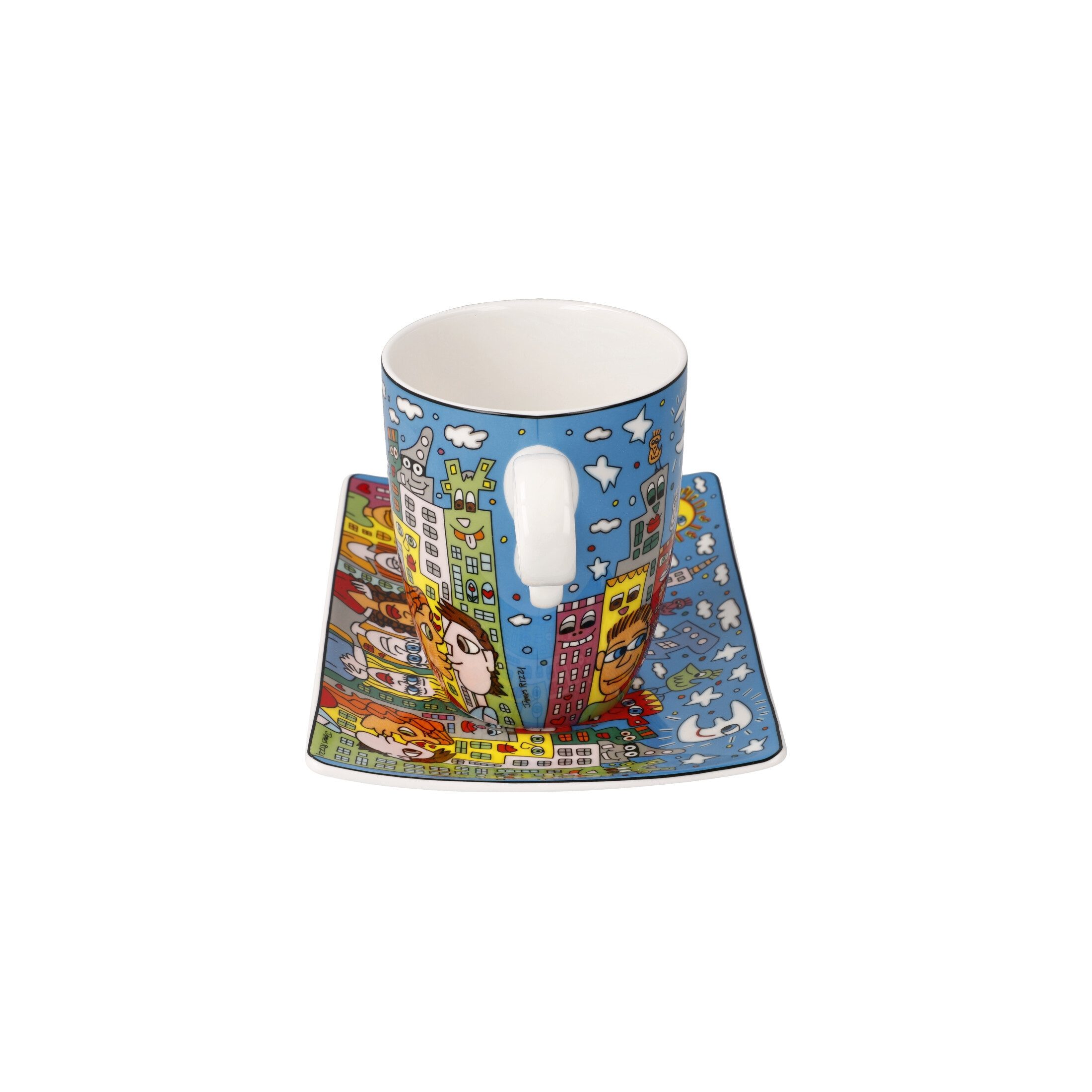 Goebel Tasse James Rizzi, Porzellan, Spülmaschinengeeignet, Mehrfarbig, Sonne, H: 12cm