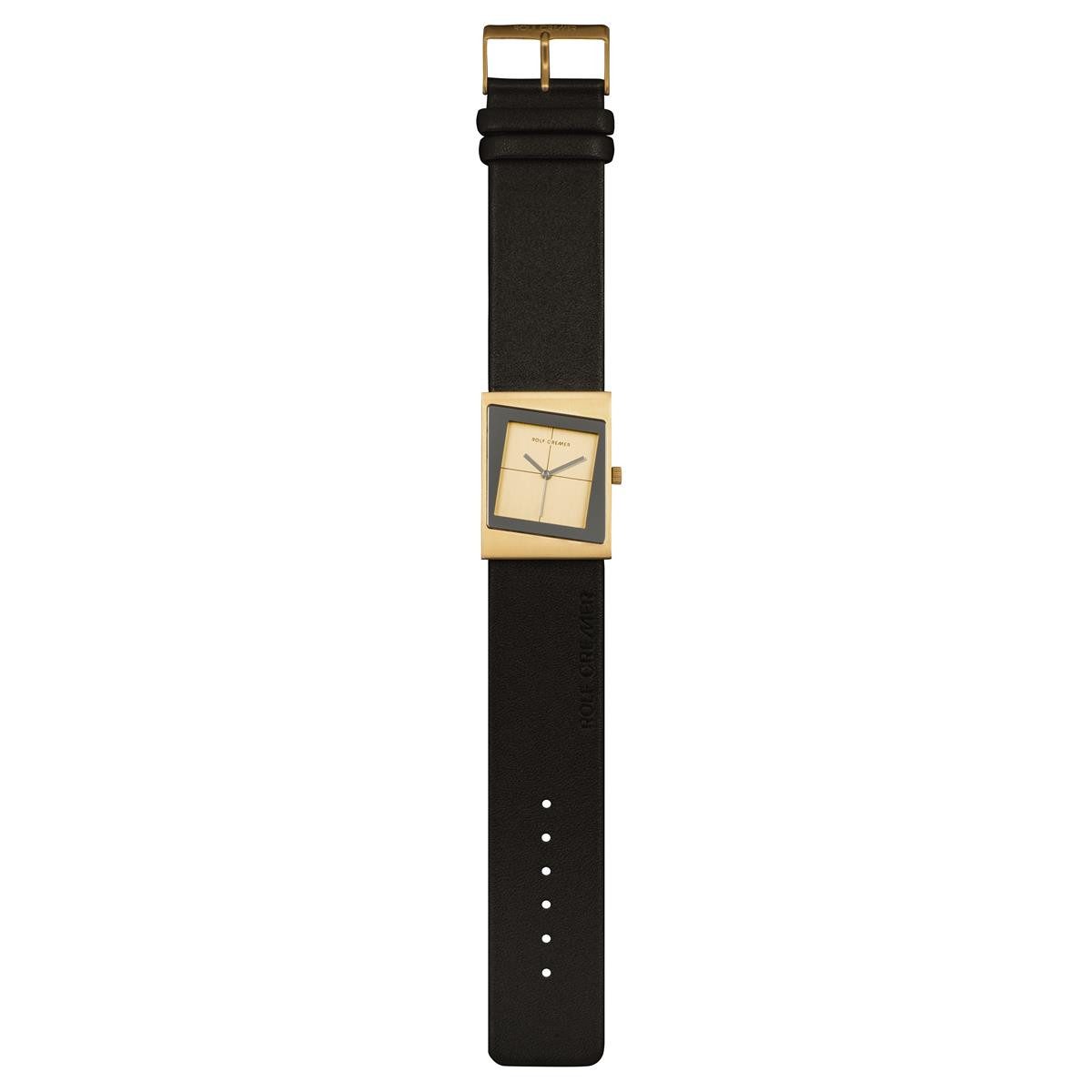 Rolf Cremer Quarzuhr Rolf Cremer Unisexuhr Style 2 Edelstahl vergoldet 500055 mit Lederband, (1-tlg)