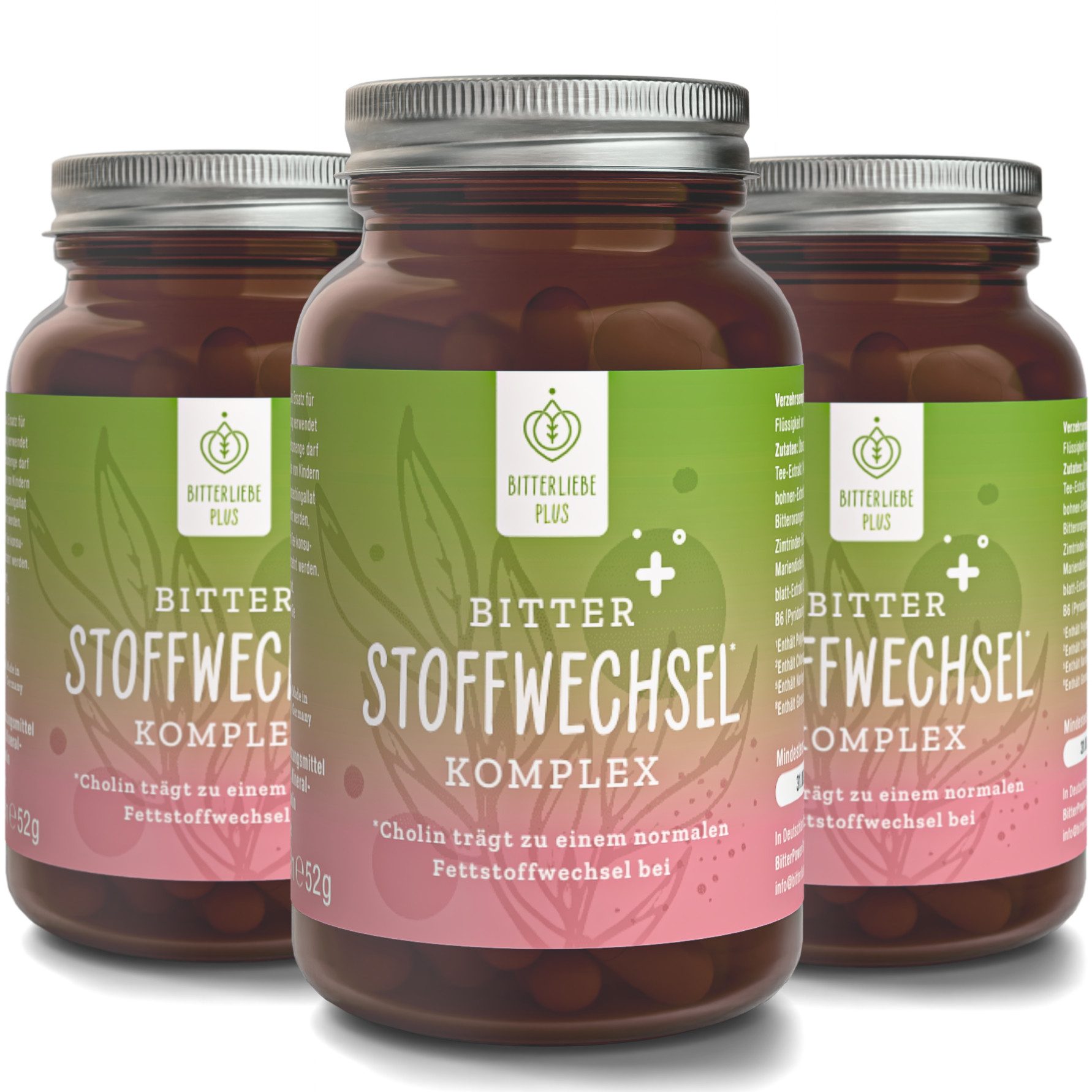 BitterLIebe - Stoffwechsel Komplex - Stoffwechselkur mit Cholin, Zink & Vitamine - Kapseln