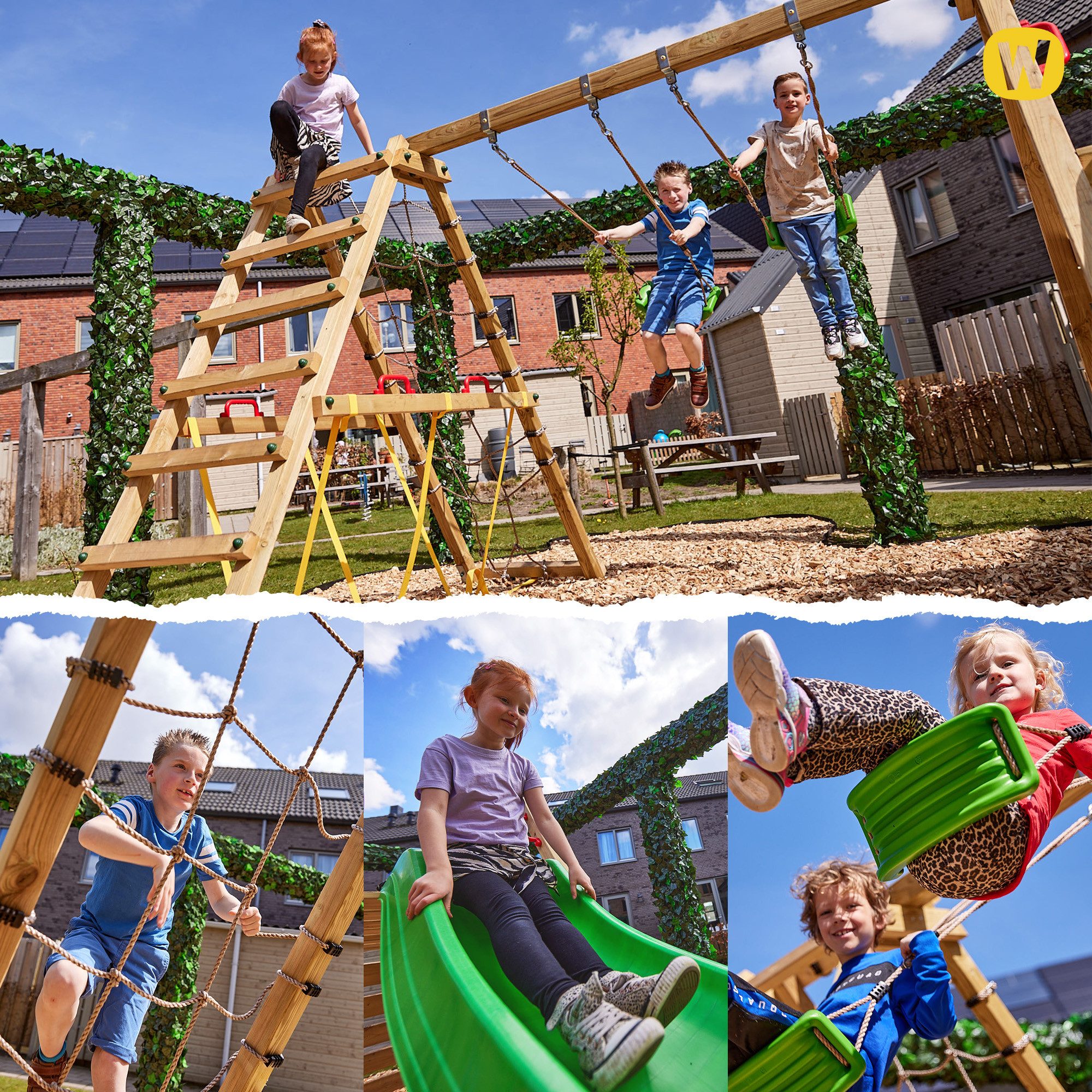 Wickey Babyschaukel - Babysitz verstellbar (3 Teile) - MITWACHSEND - Zubehör für Spielturm, Verstellbarer Babyschaukelsitz, extrem witterungsbeständig – Bild 4 von 5