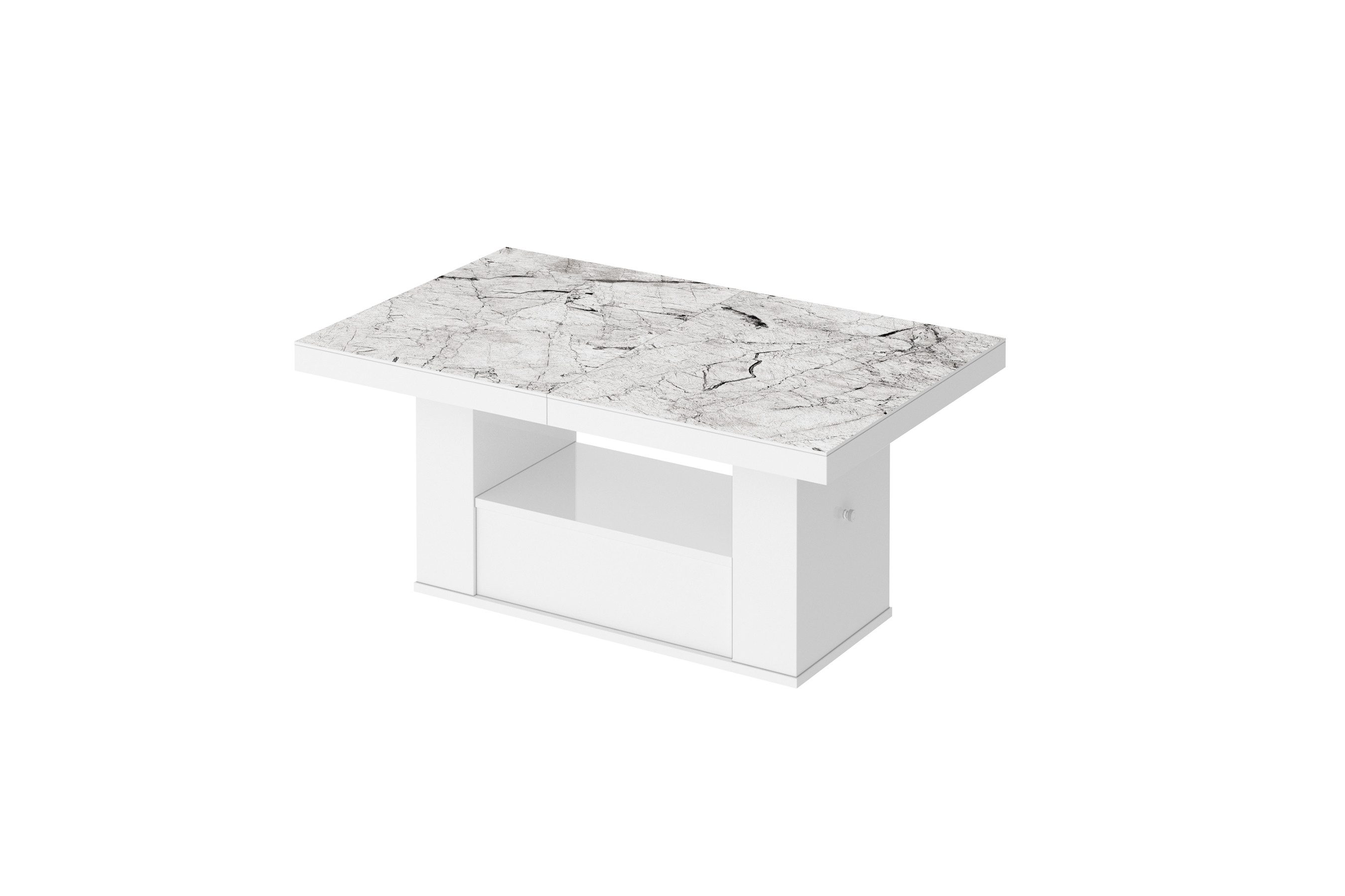 designimpex Couchtisch HM-111 Marmoroptik - Weiß günstig online kaufen