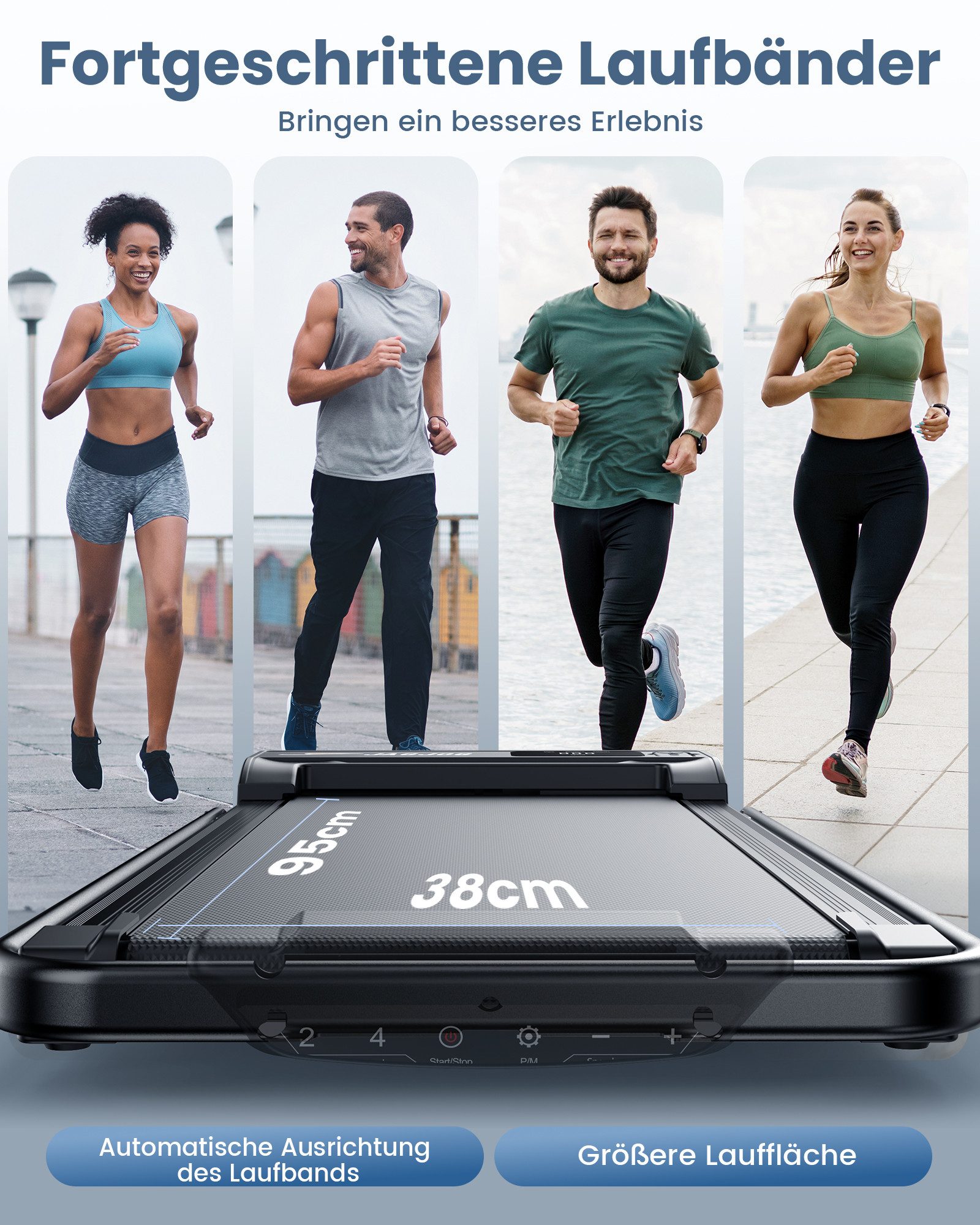 iscooter Laufband Klappbares Laufband bis 14 km/h walking jogging pad, Hochwertiger Stahlrahmen, 2.5HP Hochleistungsmotor