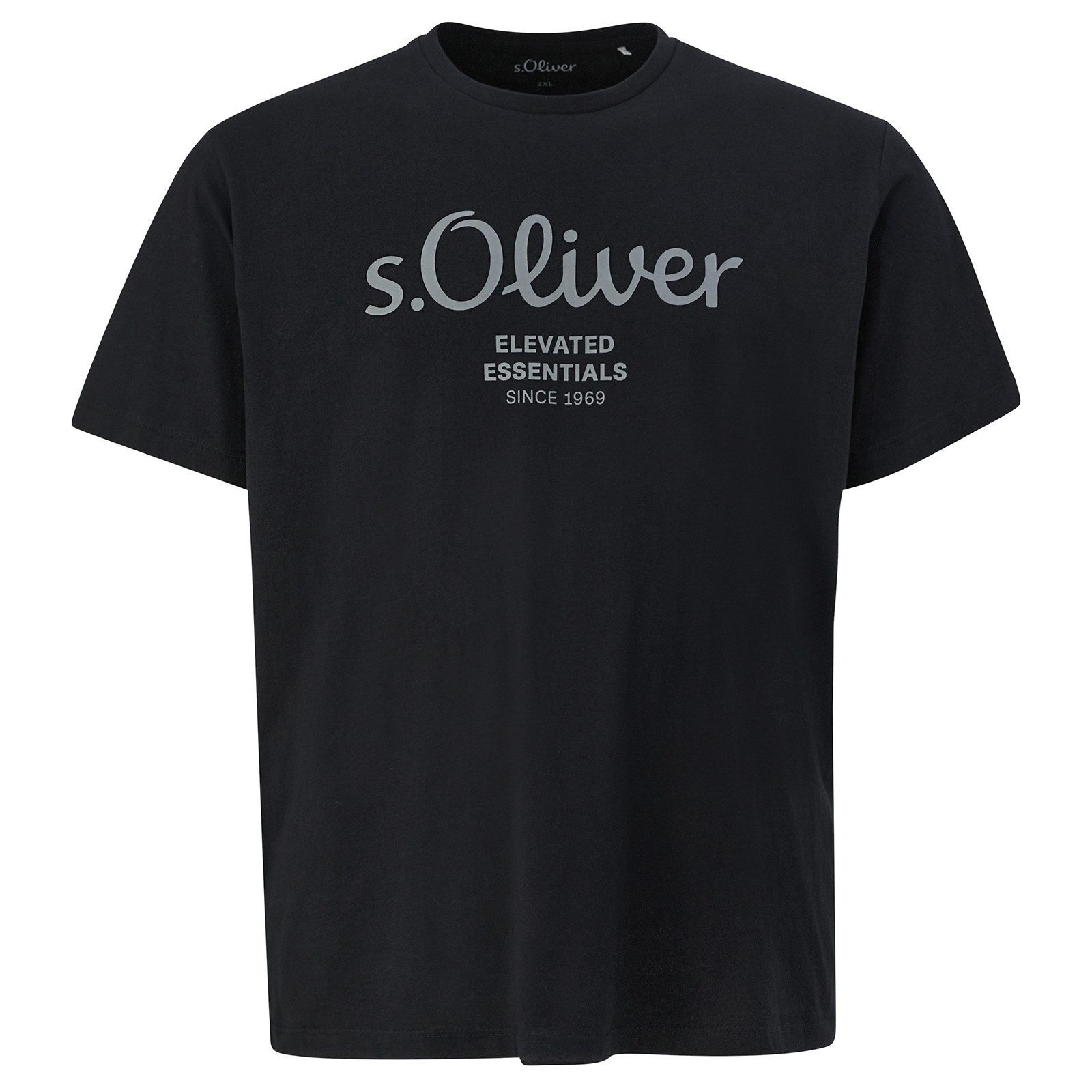 s.Oliver Rundhalsshirt s.Oliver Übergrößen T-Shirt schwarz günstig online kaufen