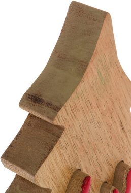 Myflair Möbel & Accessoires Dekobaum Deko Puzzle Baum, mit Rentier (Set, 2 St), Weihnachtsdeko aus Holz, Weihnachtsbaum, Höhe ca. 17 cm