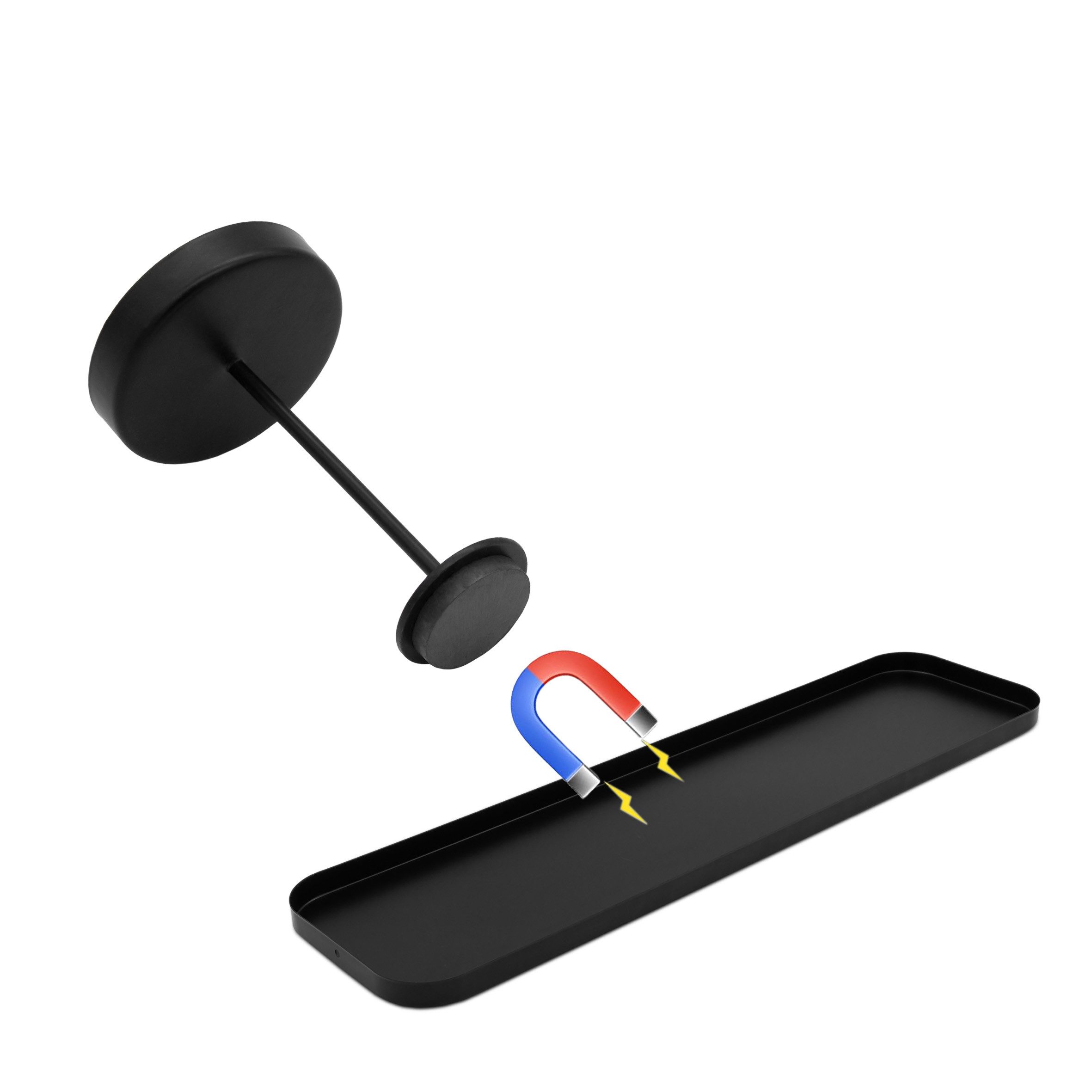 Spetebo Kerzenhalter Magnet Kerzenhalter schwarz 4er Set - H 12 / 10 / 8 / 6 cm (Set, 4 St., Kerzen Halter), Metall Kerzenständer für Stumpenkerzen