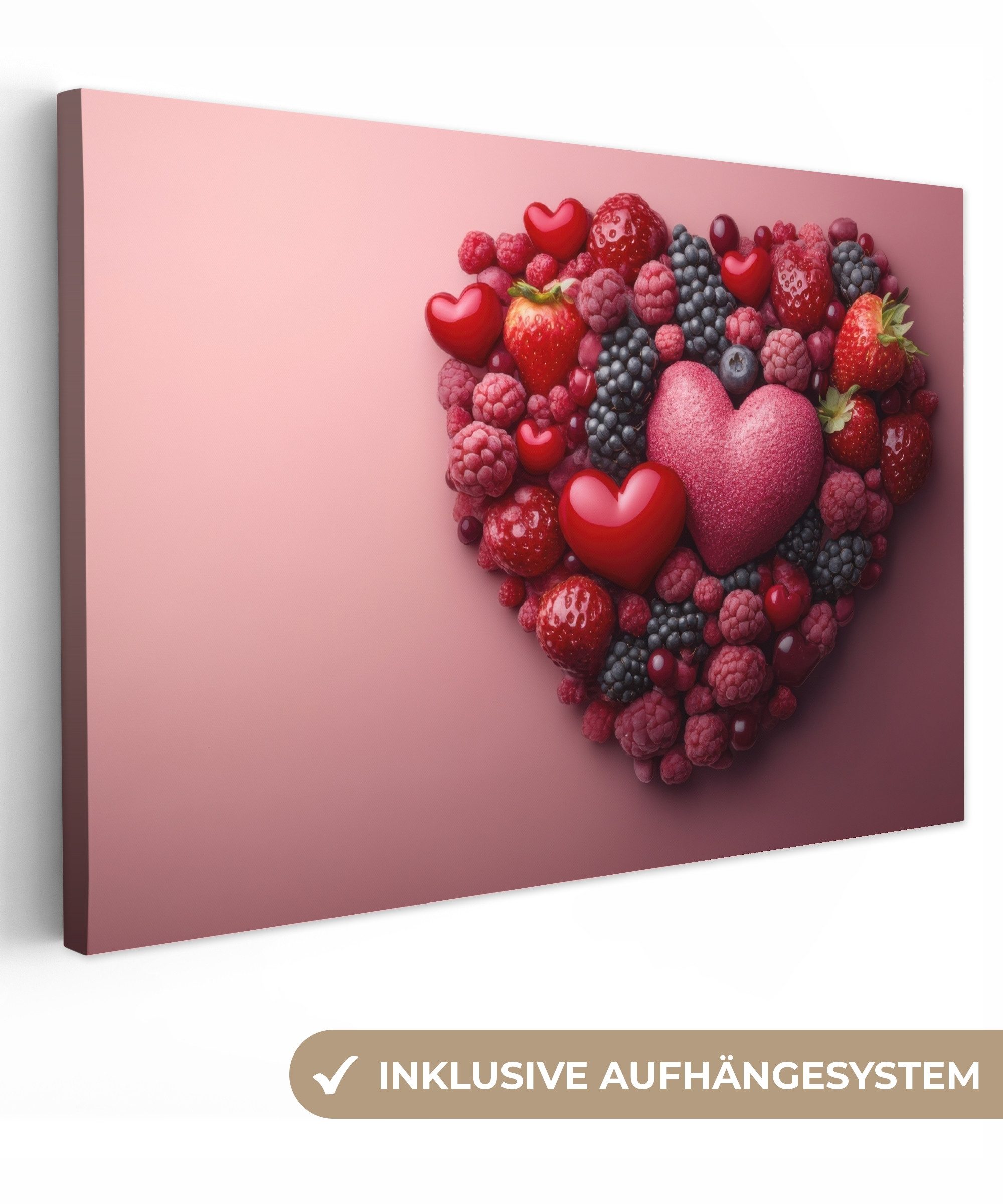 OneMillionCanvasses® Leinwandbild Obst - Herzen - günstig online kaufen