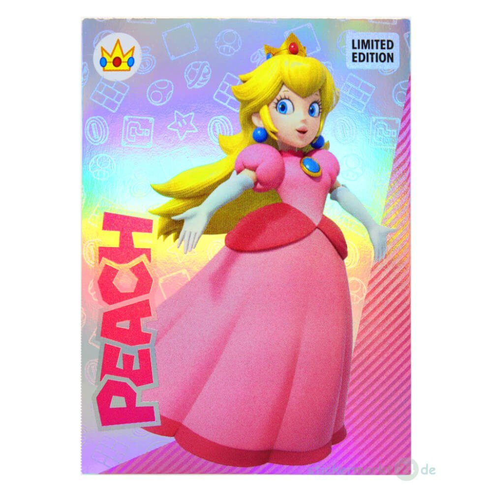 Panini Sticker Panini Super Mario Sticker - Play Time - Limited Edition Card - Peach, (Set), Super Mario - Play Time - Limited Edition Card Peach