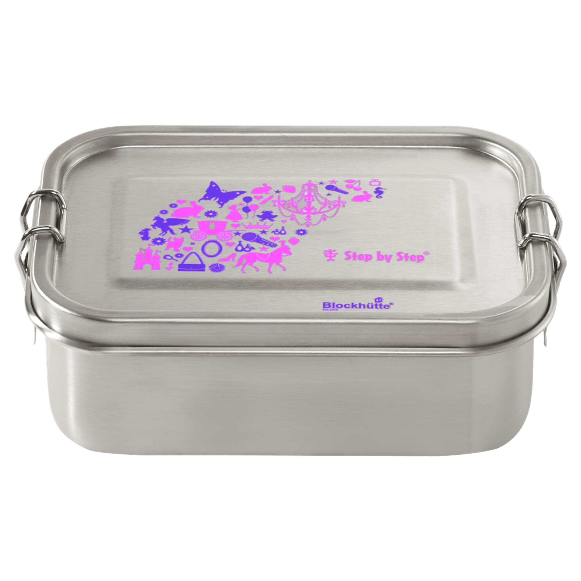 Edelstahl, Edelstahllunchbox by Lunchbox Trennwand, Step Purple & (1-tlg) Rose mit Step