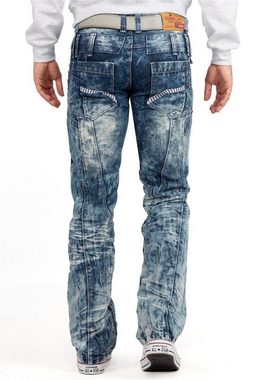 Kosmo Lupo 5-Pocket-Jeans Auffällige Herren Hose BA-KM8004 Blau W29/L32 (1-tlg) mit Nieten und Ziernähten