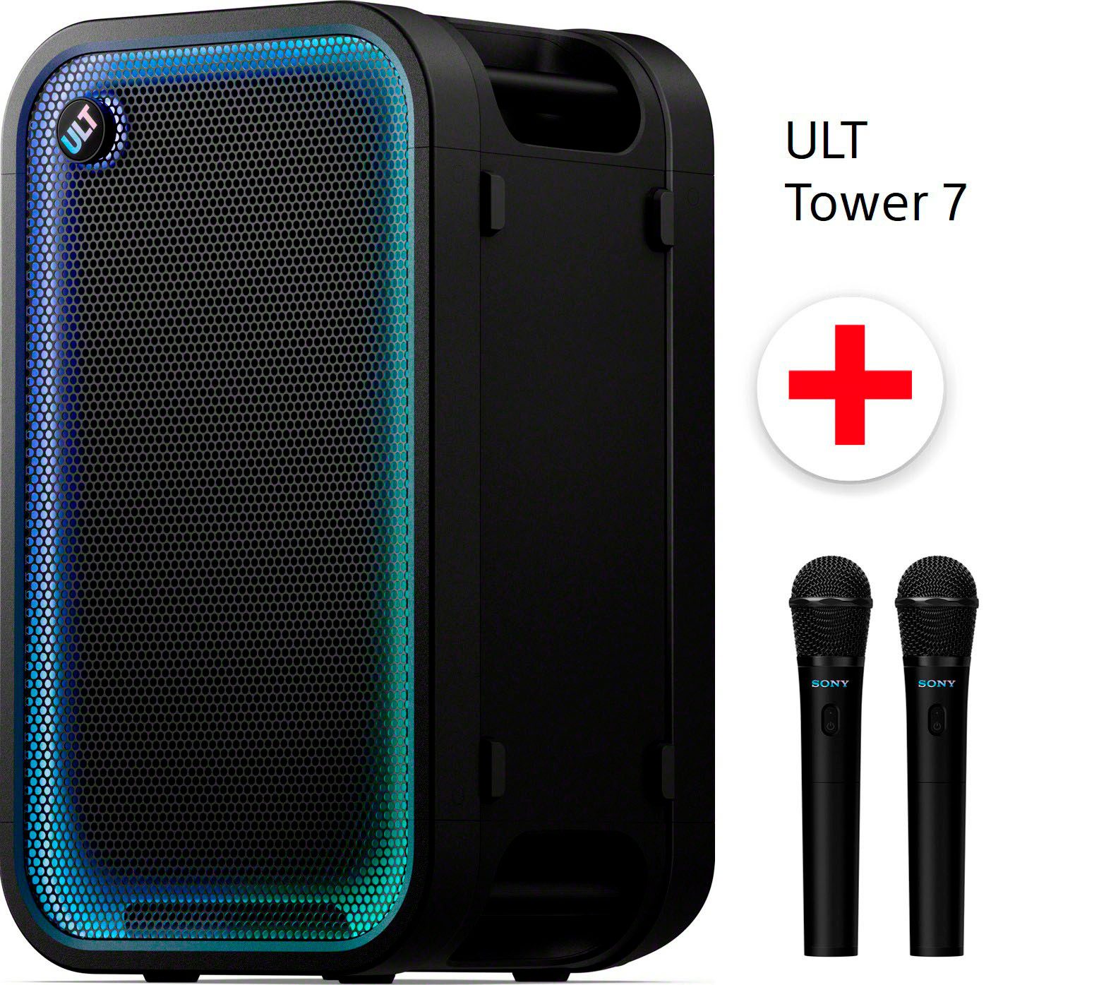 Sony Set: ULT TOWER 7 + 2x Mikrofone (UVP 149,99) Party-Lautsprecher (Bluetooth, 420 W)