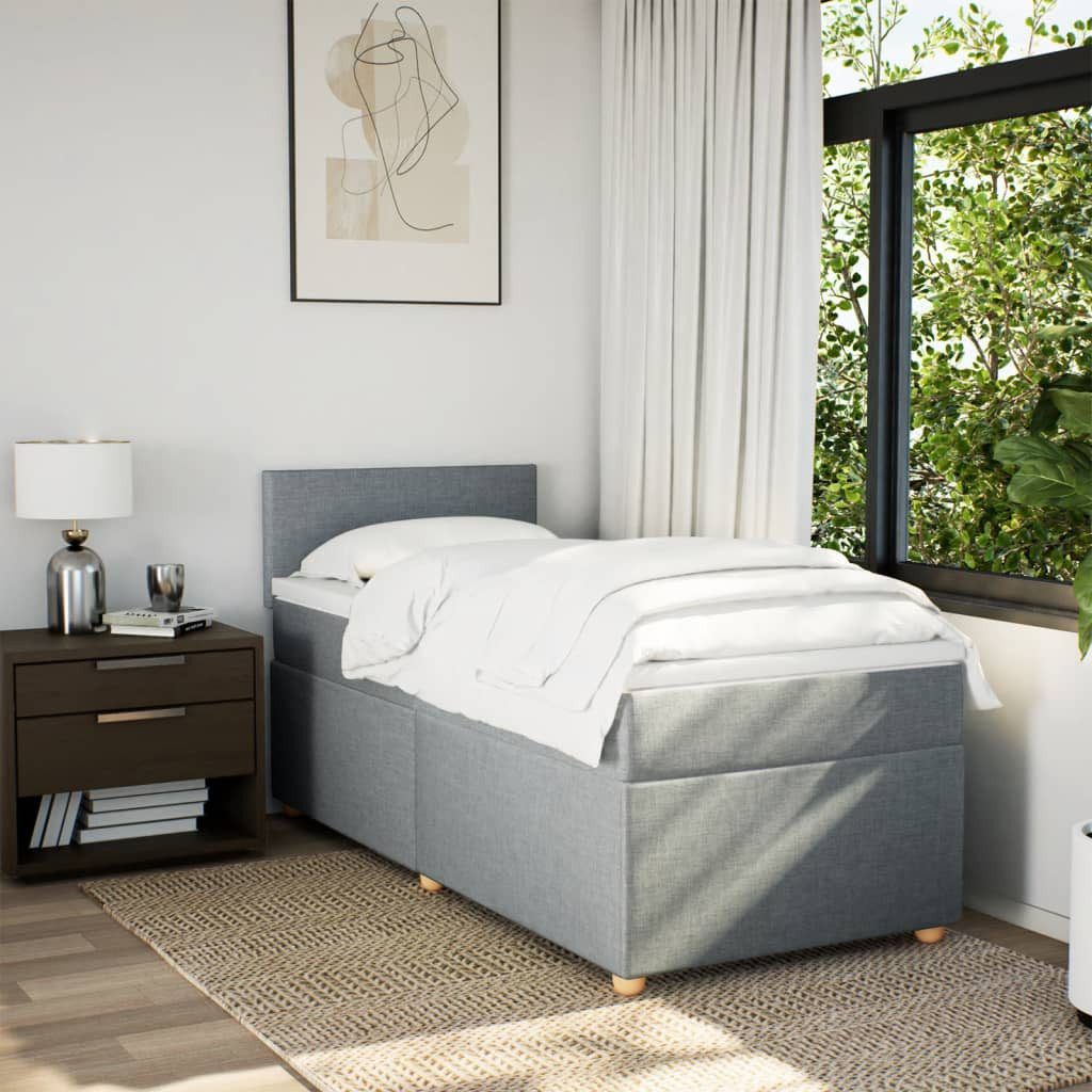 vidaXL Bett Boxspringbett mit Matratze Hellgrau günstig online kaufen
