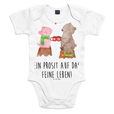 Mr. & Mrs. Panda Strampler 12. - 18. Monat Glühschwein Sause - Transparent - Geschenk, Baby-Stra (1-tlg)