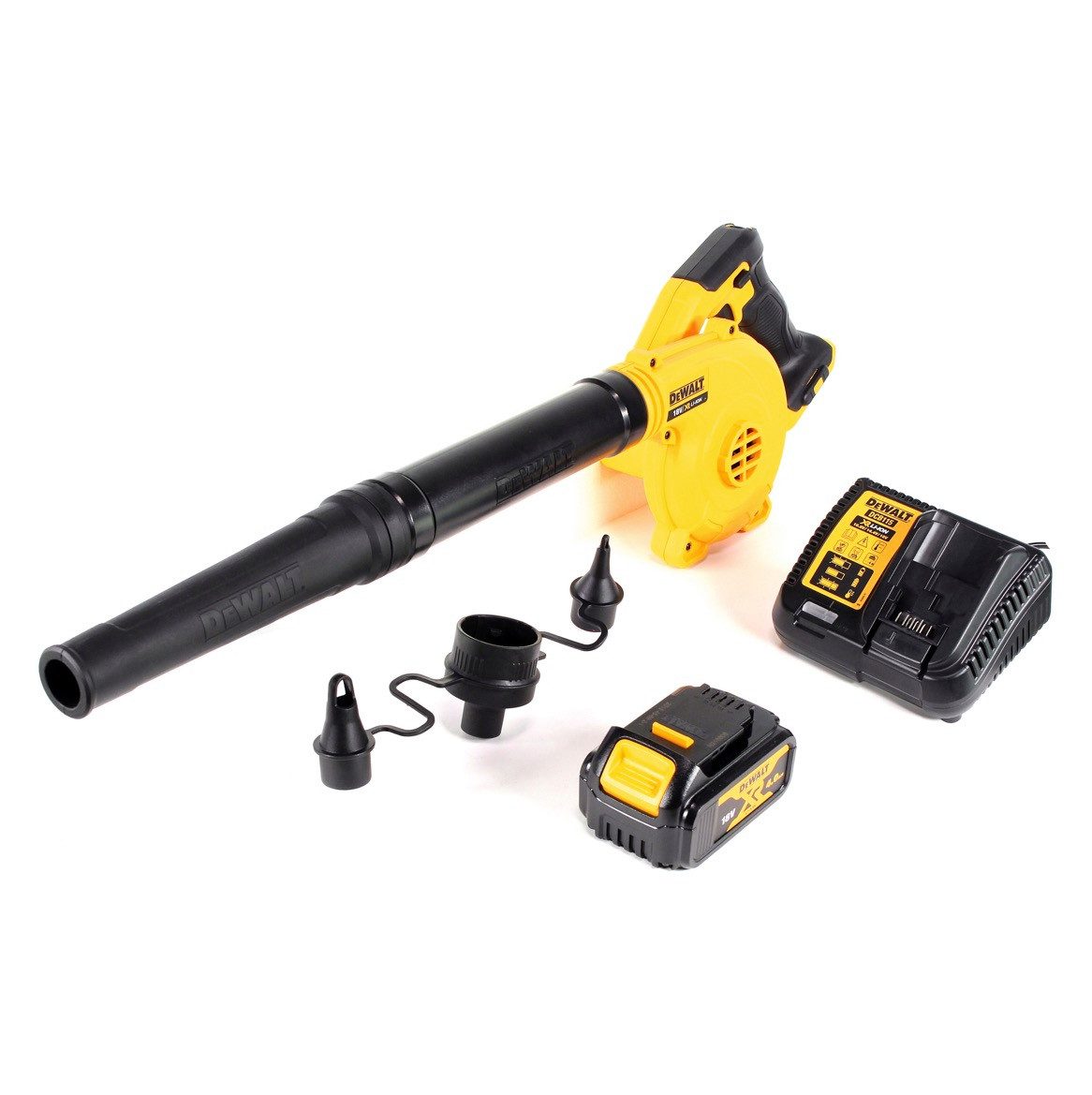 DeWalt Akku-Laubbläser DCV 100 M1 Akku Gebläse / Laubbläser 18 V + 1x Akku 4,0 Ah + Ladegerät