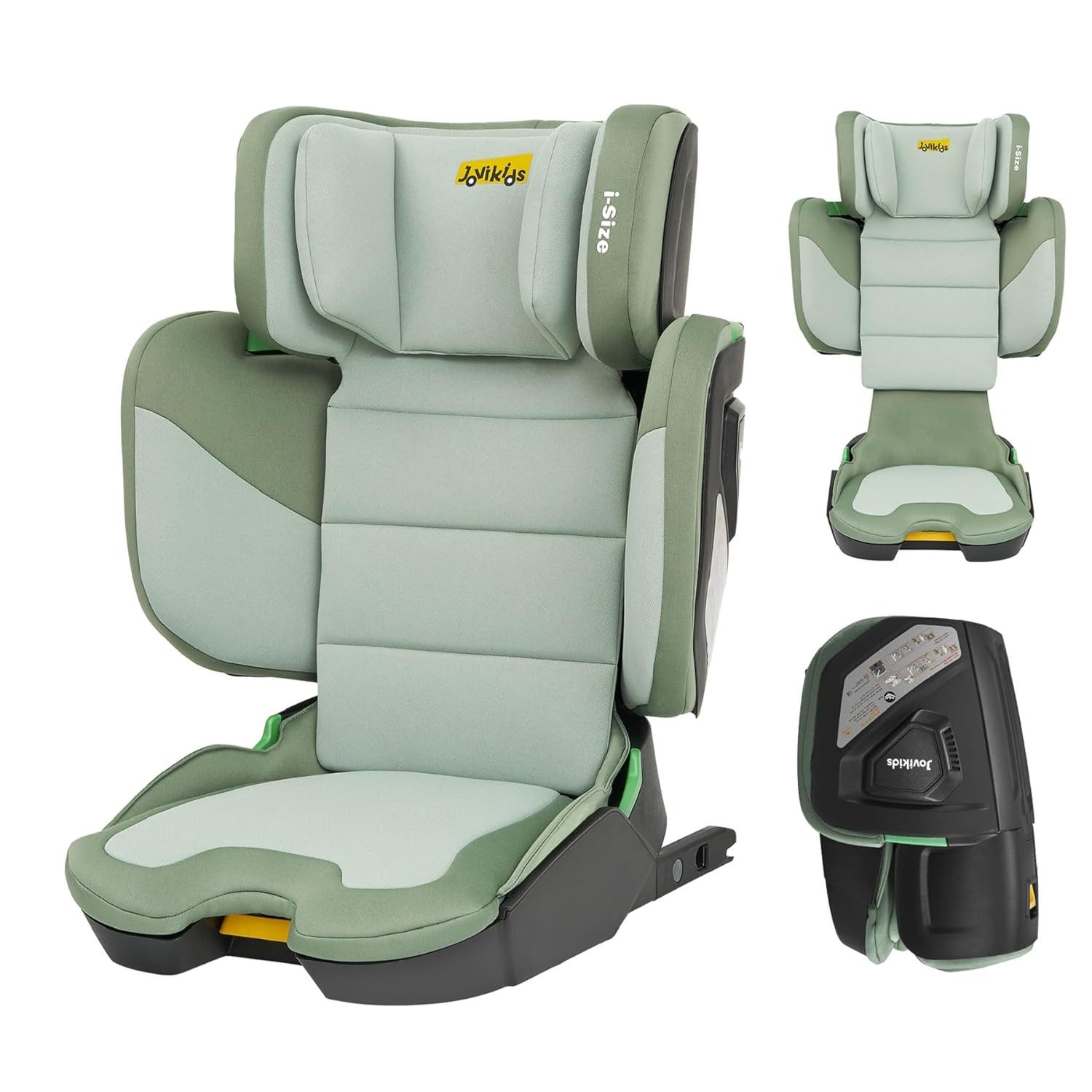 ibettertec Autokindersitz Faltbar Kindersitz mit ISOFIX, i-Size R129, ab: 100 cm, bis: 150 cm, (Kinderautositze ca. 3-12 Jahre), Kindersitzerhöhung mit Rückenlehne, Geeignet für Reisen