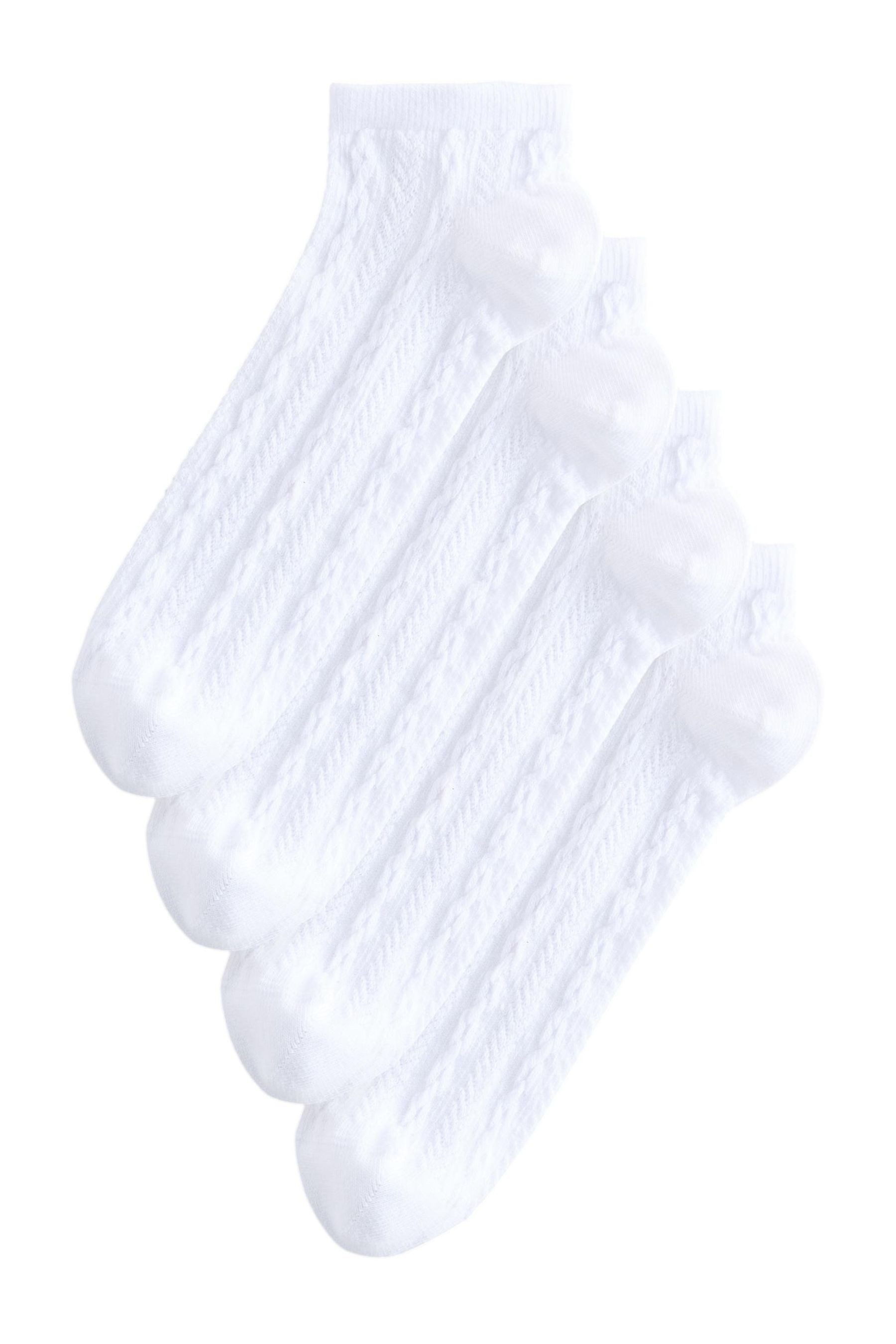 Basicsocken Sneakersocken mit Zopfmuster, 4er-Pack