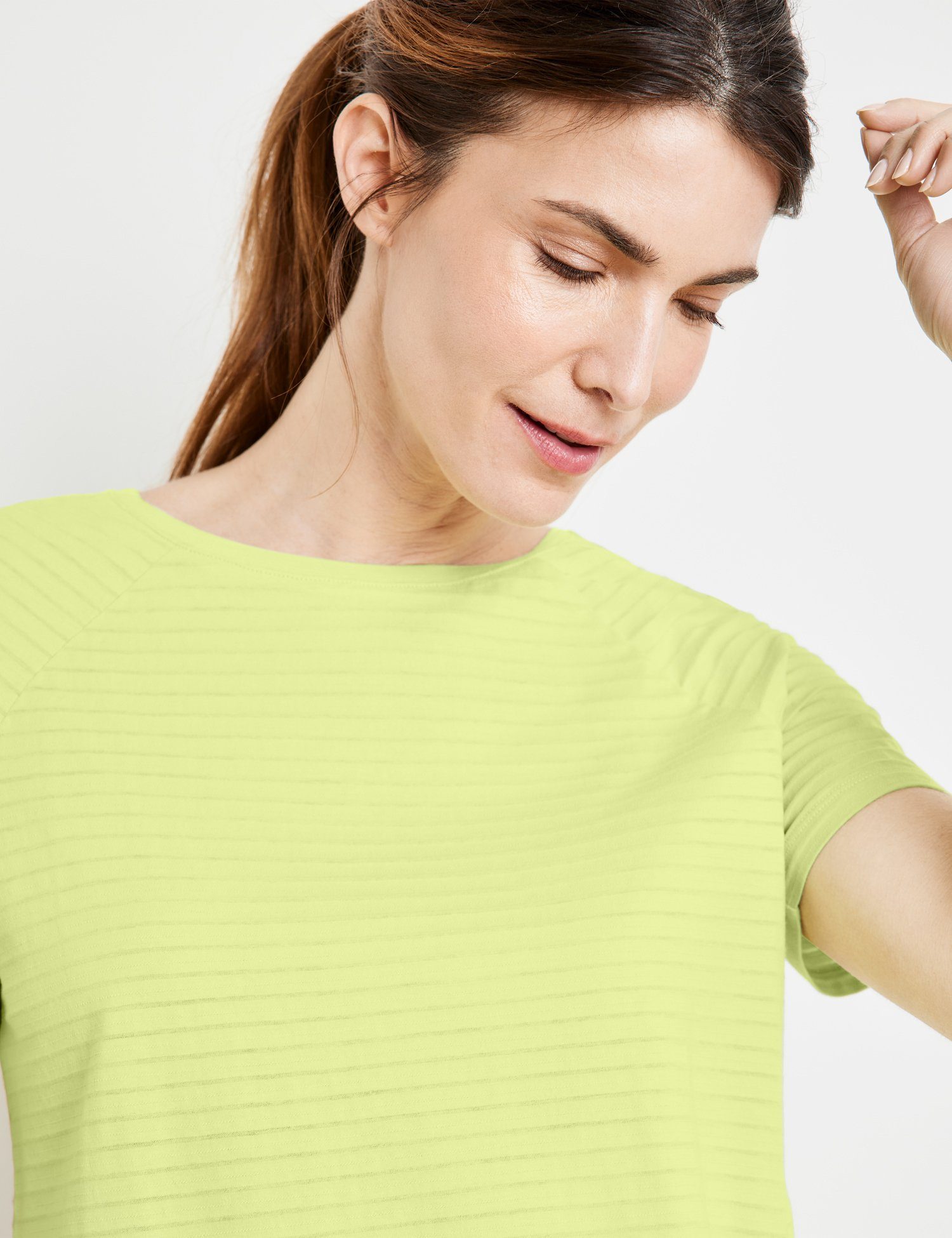 GERRY WEBER Kurzarmshirt T-Shirt Light Knotendetail Lime mit
