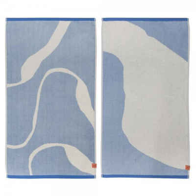 Mette Ditmer Badetücher Handtuch Nova Arte Light Blue / Off-White (2-teilig)