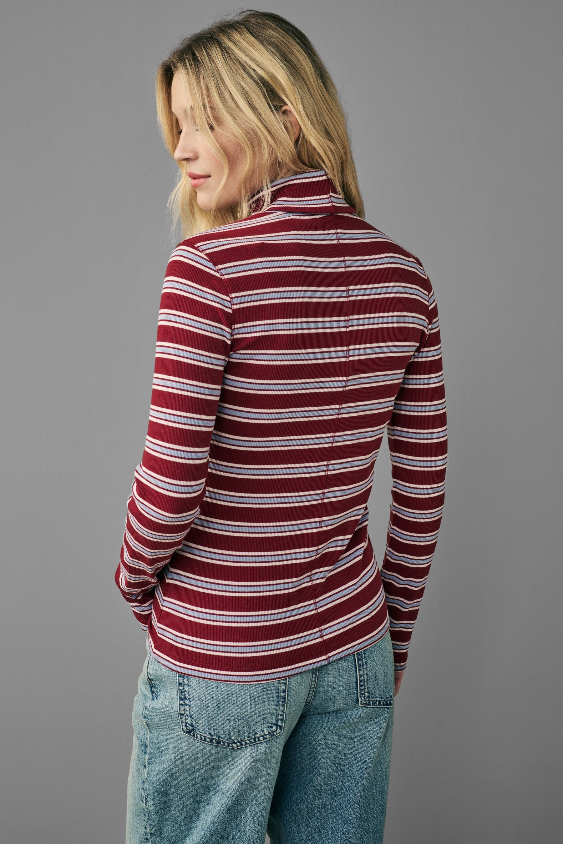 Next Rollkragenshirt Langärmeliges Rippstrickoberteil mit Rollkragen günstig online kaufen