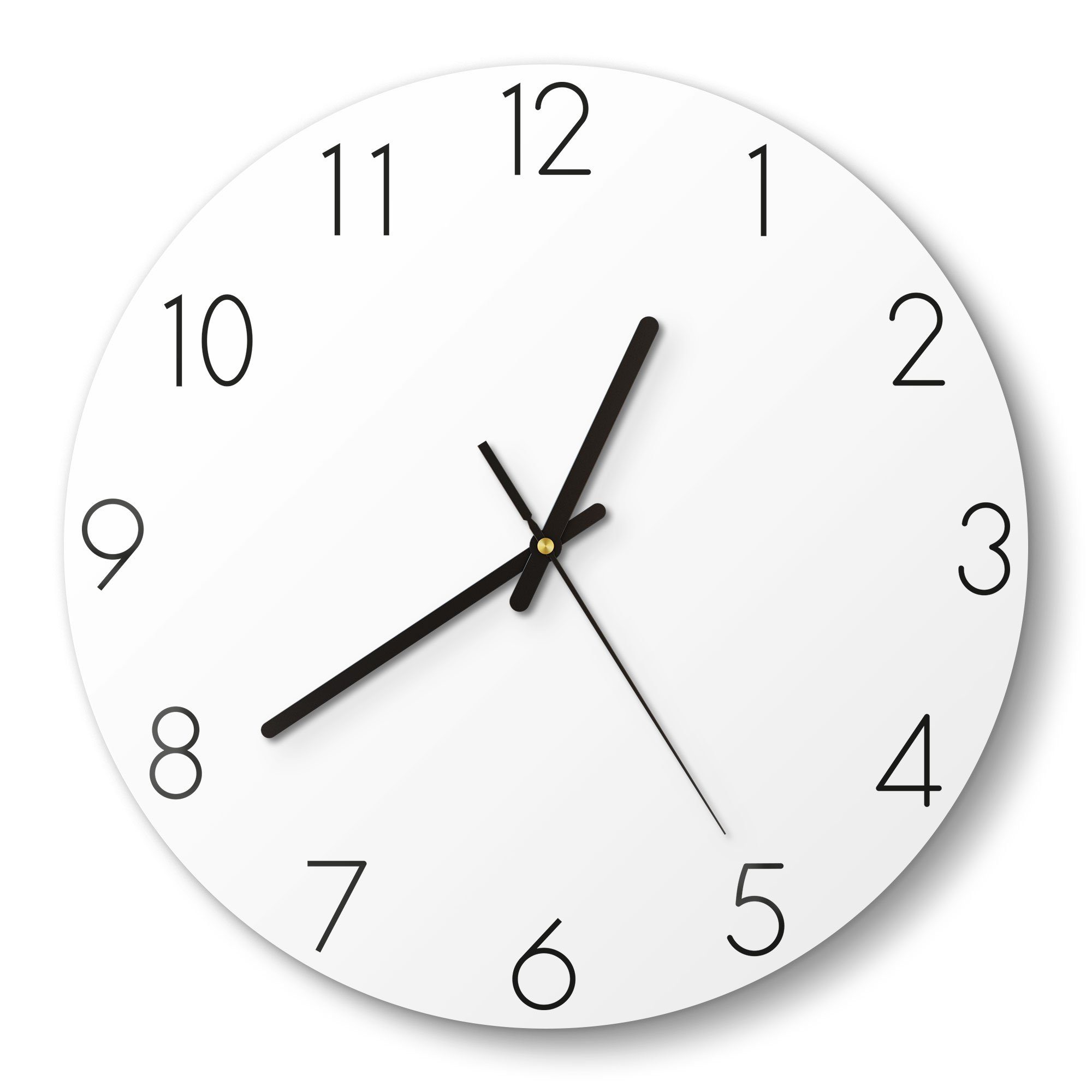 DEQORI Wanduhr 'Unifarben - Weiß' (Glas Glasuhr modern Wand Uhr Design Küchenuhr)