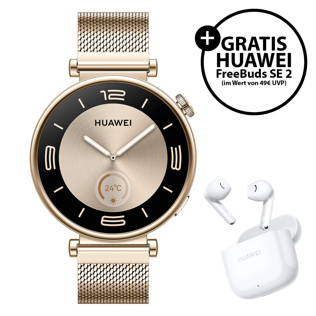 Huawei Watch GT4 41mm inkl. FreeBuds SE 2 (weiß) Smartwatch