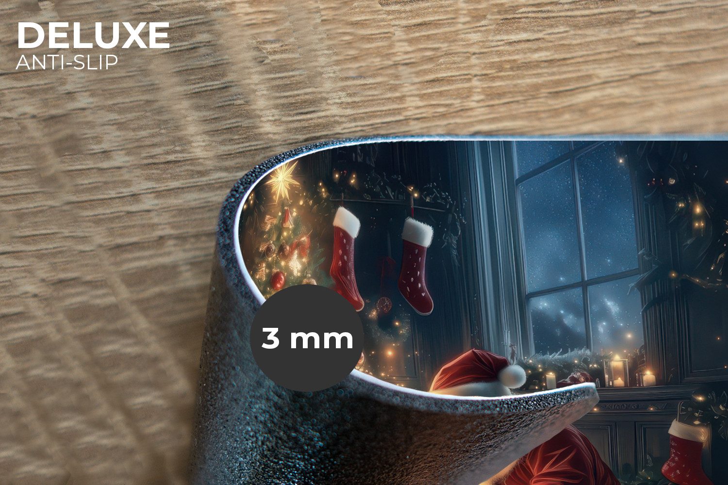 MuchoWow Platzset Weihnachtsmann - Kamin - Dunkel, (6-St), Platzsets, Tisch günstig online kaufen