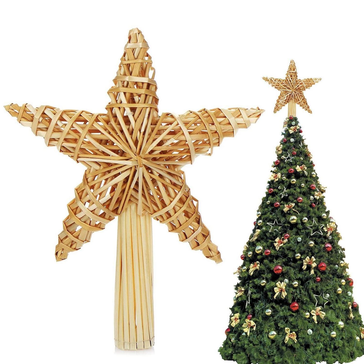 LuxusKollektion Christbaumspitze Weihnachtsbaum Stern Spitze Groß Braun
