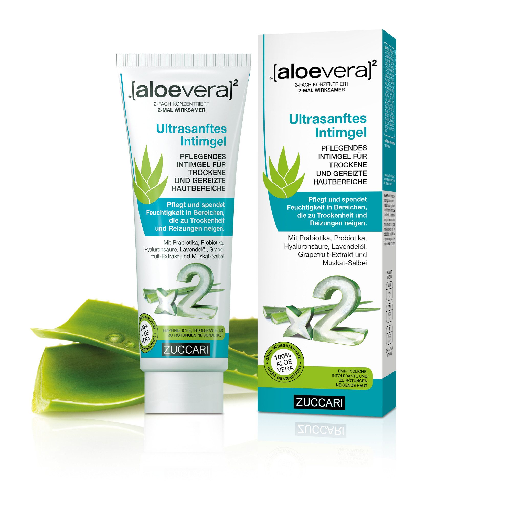 [aloevera]2 Intimpflege [aloevera]2 Intimgel mit Hyaluronsäure von Zuccari 80ml bei scheidentrockenheit, Menopause (Wechseljahre), Scheidenflora & Gleitgel