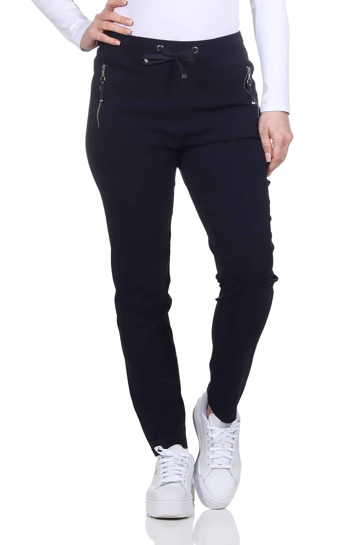 Alica Collection Chinohose Schlupfhose Damen Stretch Hose leichte Sommerhose - Kurzgröße mit Gummibund & Kordelzug, in großen Größen erhältlich