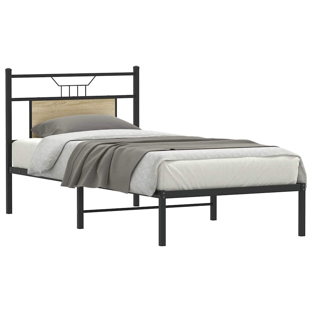 vidaXL Bett Bettgestell ohne Matratze Sonoma-Eiche günstig online kaufen