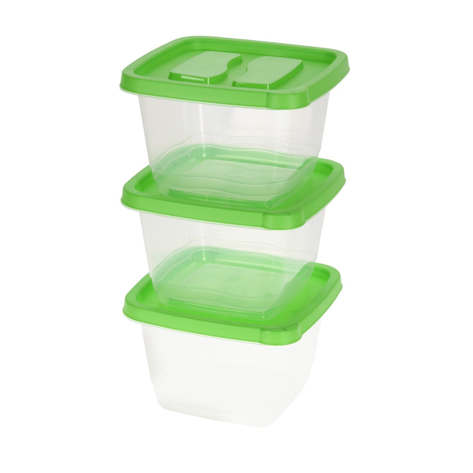 Neuetischkultur Vorratsdose Vorratsdosen-Set, 3-teilig Deckel Grün, Kunststoff, (Set, 3-tlg., 3 Vorratsdosen), Aufbewahrungsdose Lebensmitteldose Lebensmittelbox Frischhalte