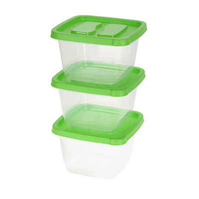 Neuetischkultur Vorratsdose Vorratsdosen-Set, 3-teilig Deckel Grün, Kunststoff, (Set, 3-tlg., 3 Vorratsdosen), Aufbewahrungsdose Lebensmitteldose Lebensmittelbox Frischhalte