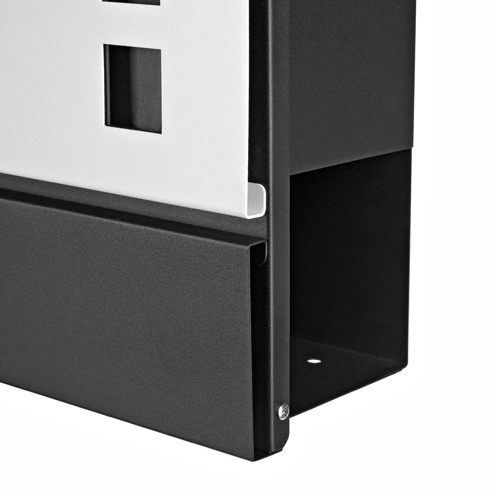 Design Wandbriefkasten Briefkasten schwarz Mailbox (Stück, Postkasten Premium-Briefkasten) Weiß Mucola Briefkasten