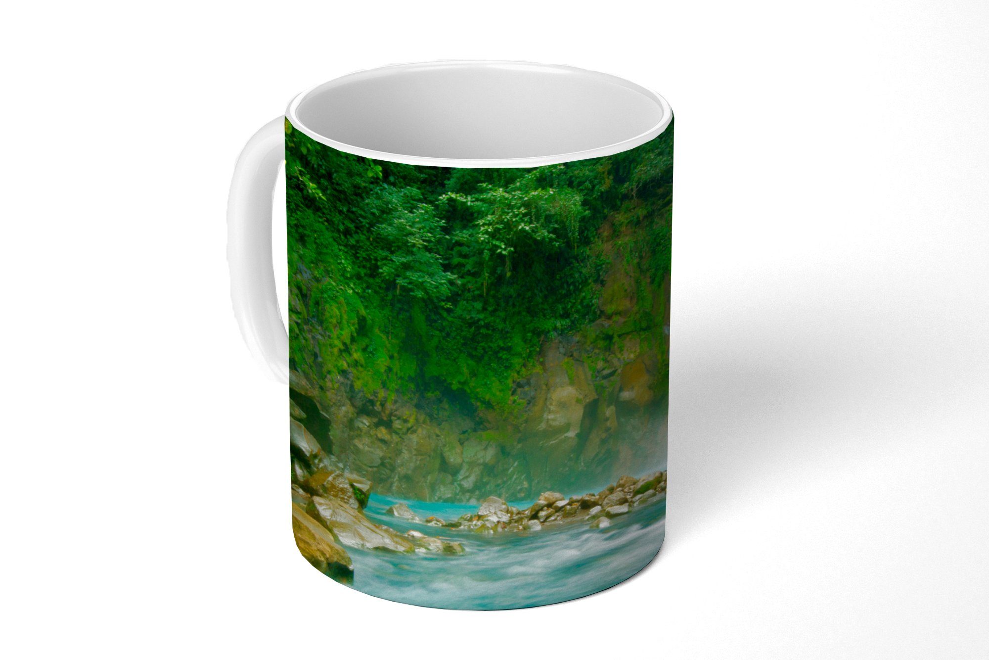 MuchoWow Tasse Dschungel - Natur - Wasserfall, Keramik, Kaffeetassen, Teetasse, Becher, Teetasse, Geschenk