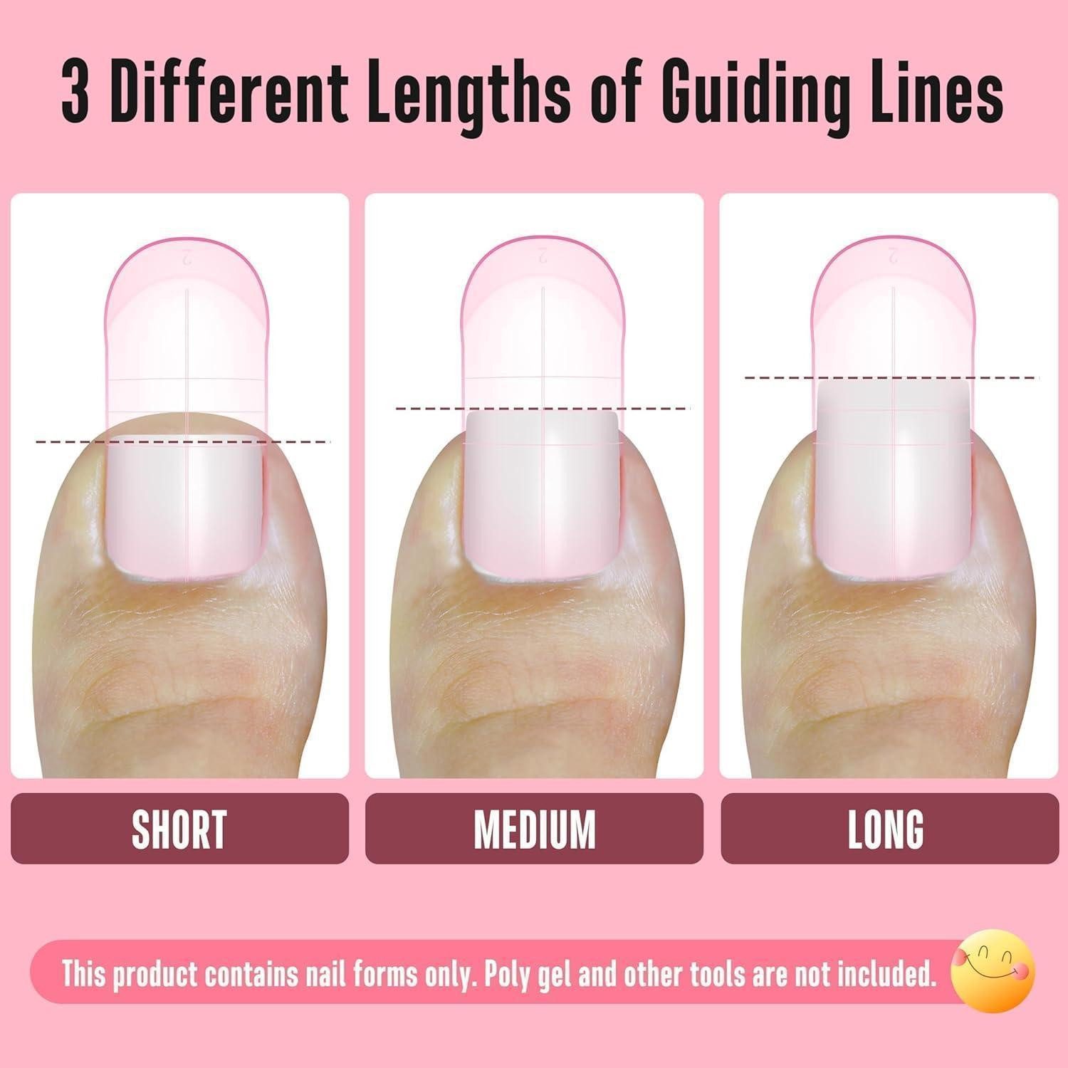 LuxusKollektion Nageldesign Zubehör Dual Forms Zehennagel 300 Polygel 15 Toe Nail Dual Form Pink 300_EU – Bild 3 von 5