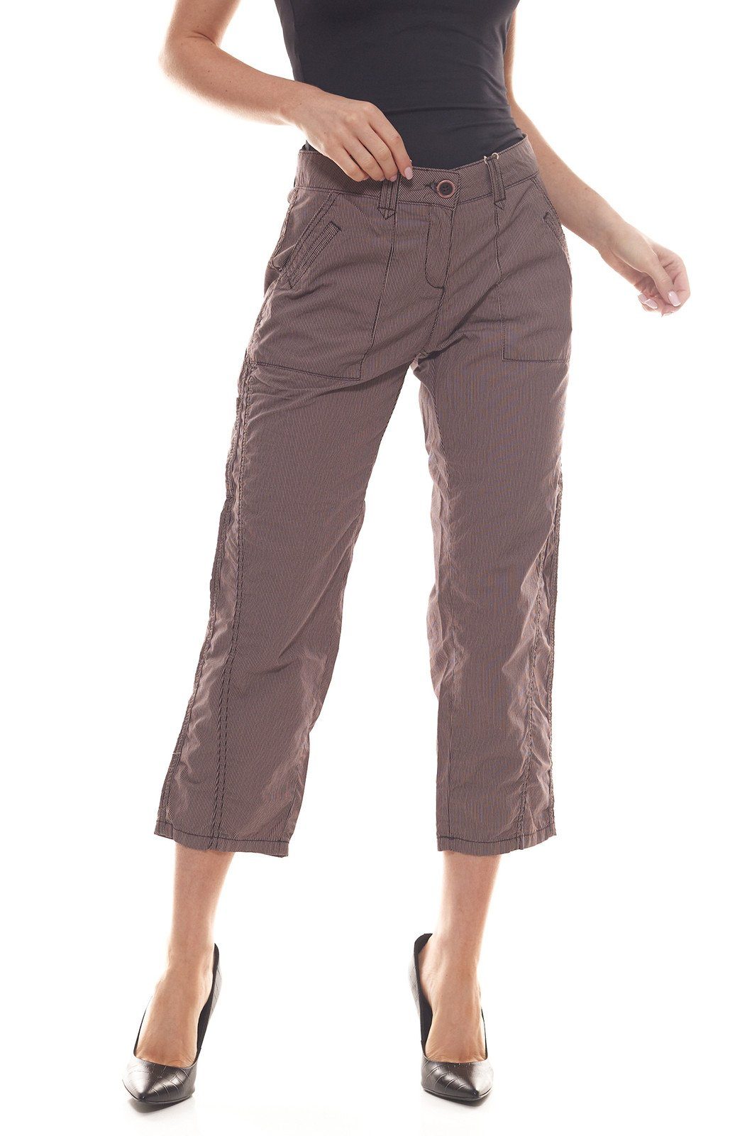 OPUS Stoffhose OPUS Stoff-Hose leichte Damen Ringel-Hose in 7/8-Длина Mode-Hose Bordeaux