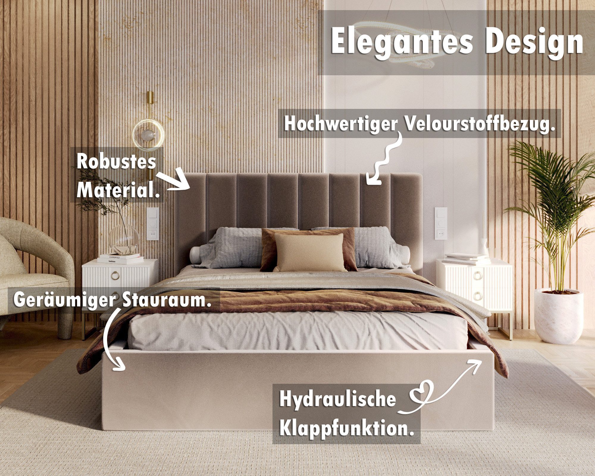 thematys Polsterbett Bett Stauraumbett Velours 90x200, 120x200, 140x200, 16 günstig online kaufen