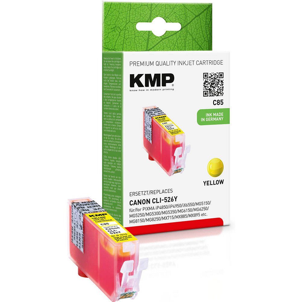 KMP 1 Tinte C85 ERSETZT CLI-526 yellow - 1-tlg) Tintenpatrone Canon Farbe, (1