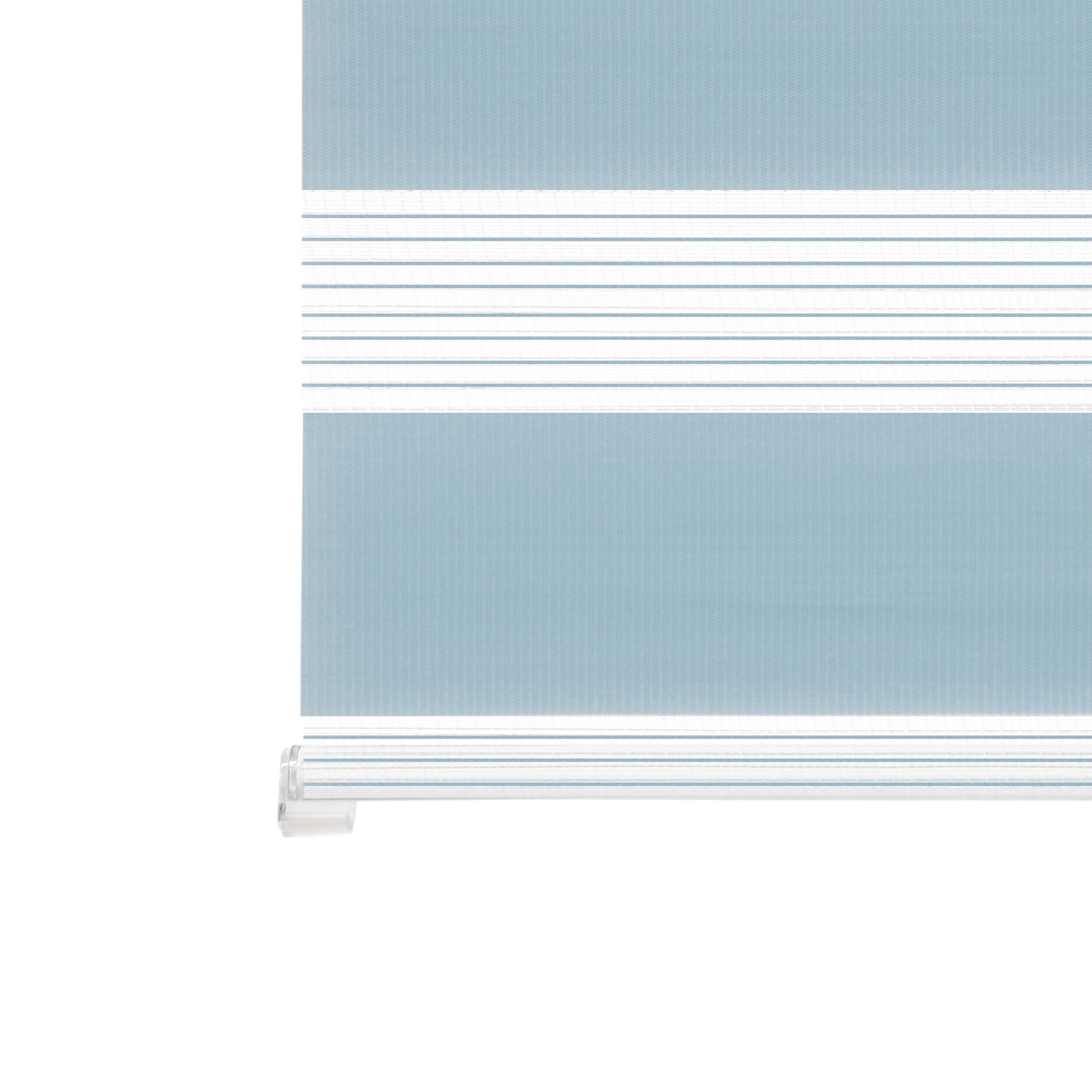 Doppelrollo Zevra Doppelrollo / Duo Rollo, 35 x 160 cm, hellblau, Victoria M., halbtransparent, ohne Bohren, freihängend, verschraubt, Feuchtraumgeeignet, Sicht – Bild 5 von 5