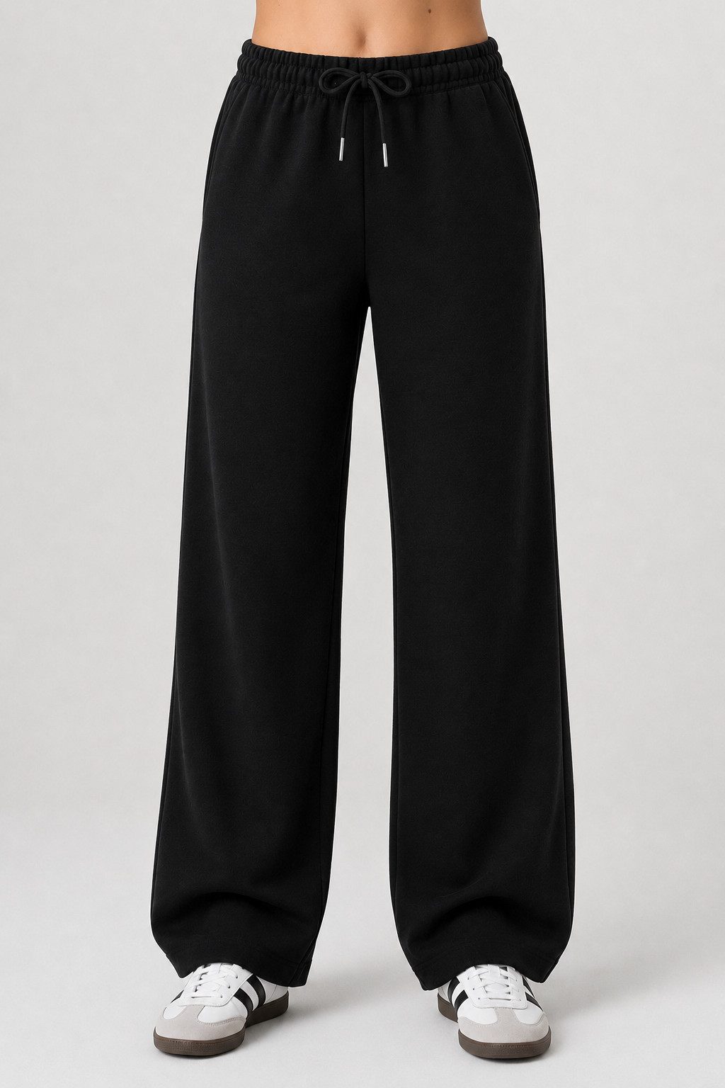 R-CAMP Sweathose Jogginghose Damen (Packung, 1-tlg., Joggingose für Damen) Lang Weite Sporthose Weites Bein Baumwolle Bequeme Wide Leg