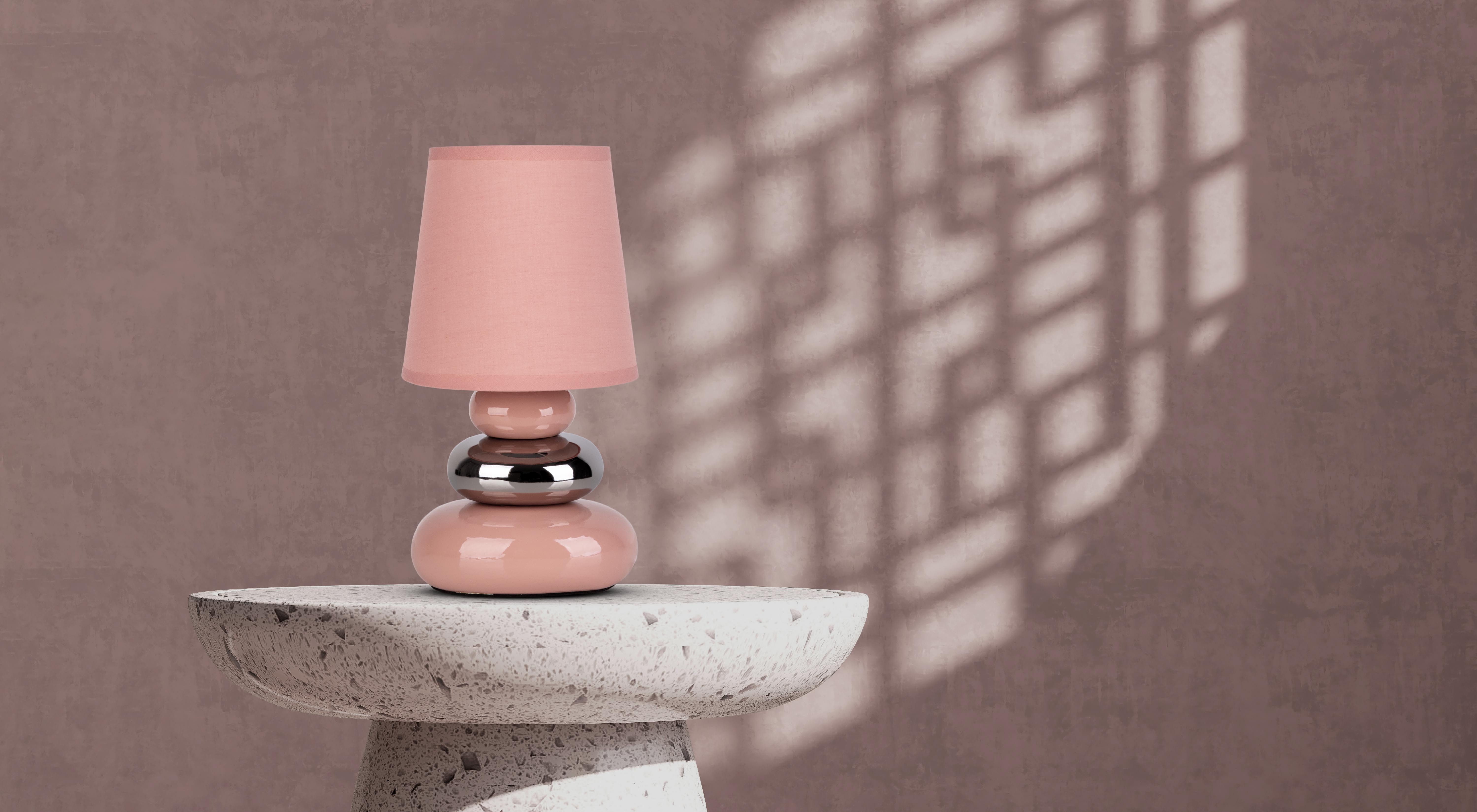 näve Tischleuchte Stoney, ohne Leuchtmittel, mit Keramikfuß und Textilschir günstig online kaufen