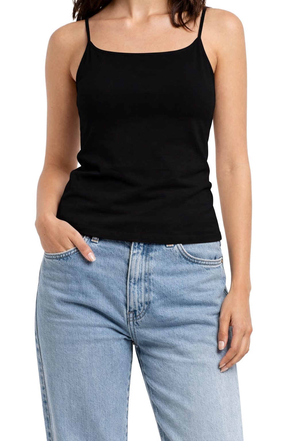 Tanktop 1er/2er Pack Damen Stretch Slim Top mit Spaghetti-Trägern
