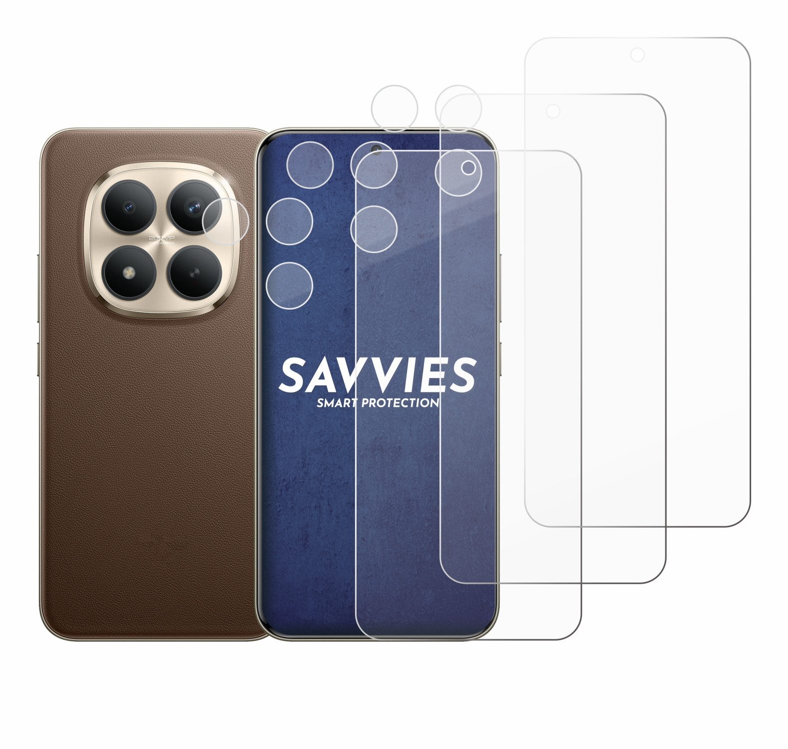 Savvies Displayschutzglas Schutzglas Panzer für Xiaomi Redmi Note 15 Pro Plus 5G (Display+Kamera), 3 Stück, Schutzfolie Display Schutz Glas Folie klar