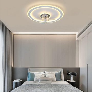 JDONG Deckenventilator mit Beleuchtung und Timer 54W Leise Deckenleuchte Ventilator Dimmbar, Einstellbare Windgeschwindigkeit für Wohnzimmer Esszimmer Schlafzimmer